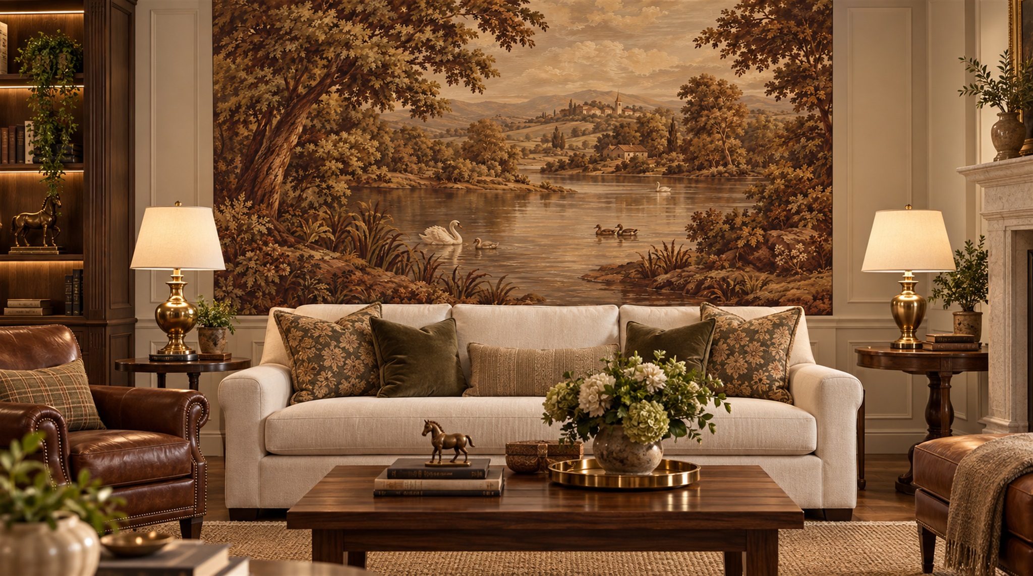 Brown Decorative Wall Art Wallpaper Mural Scene