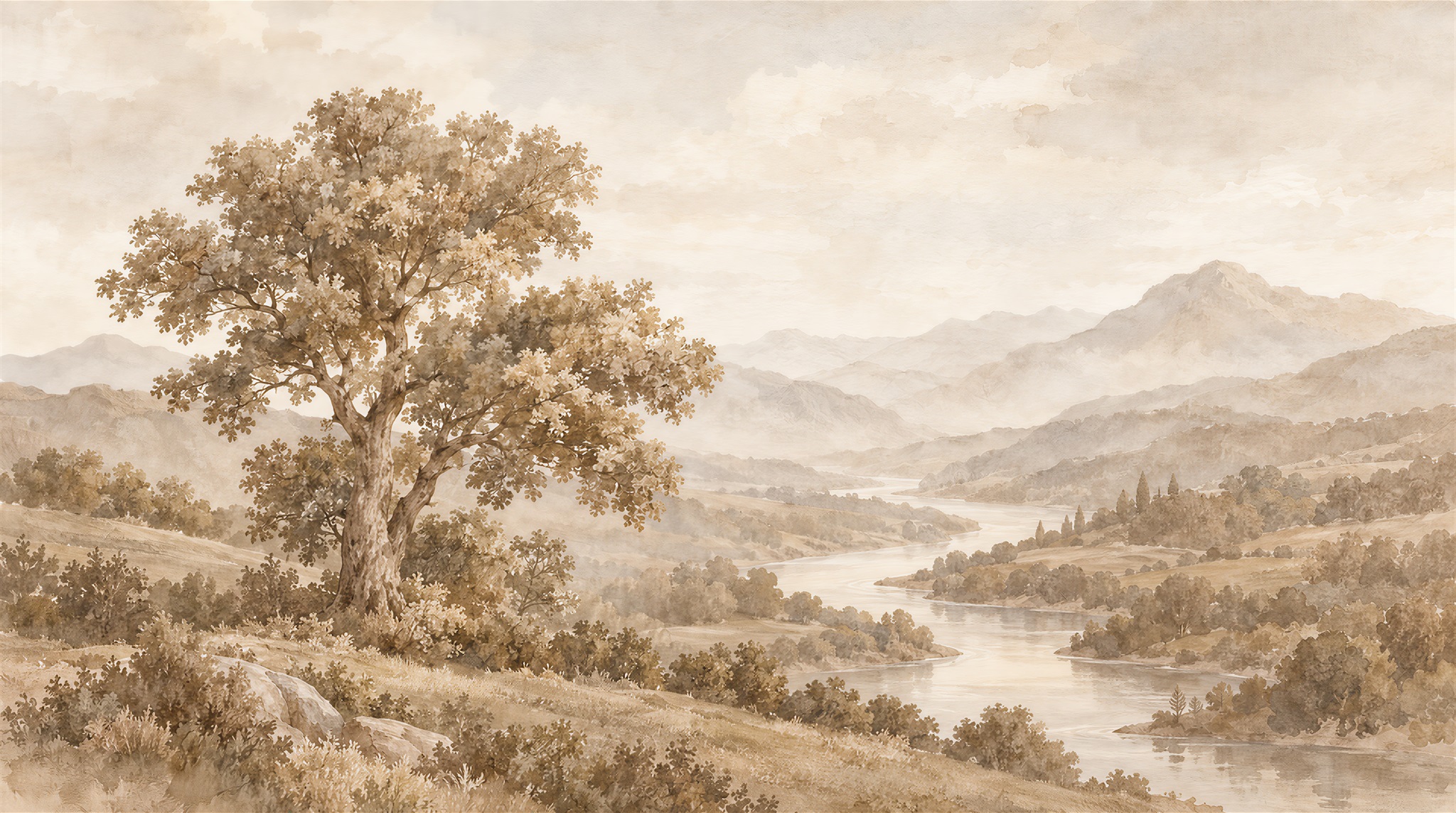 Ivory Decorative Wall Art Wallpaper Mural Main