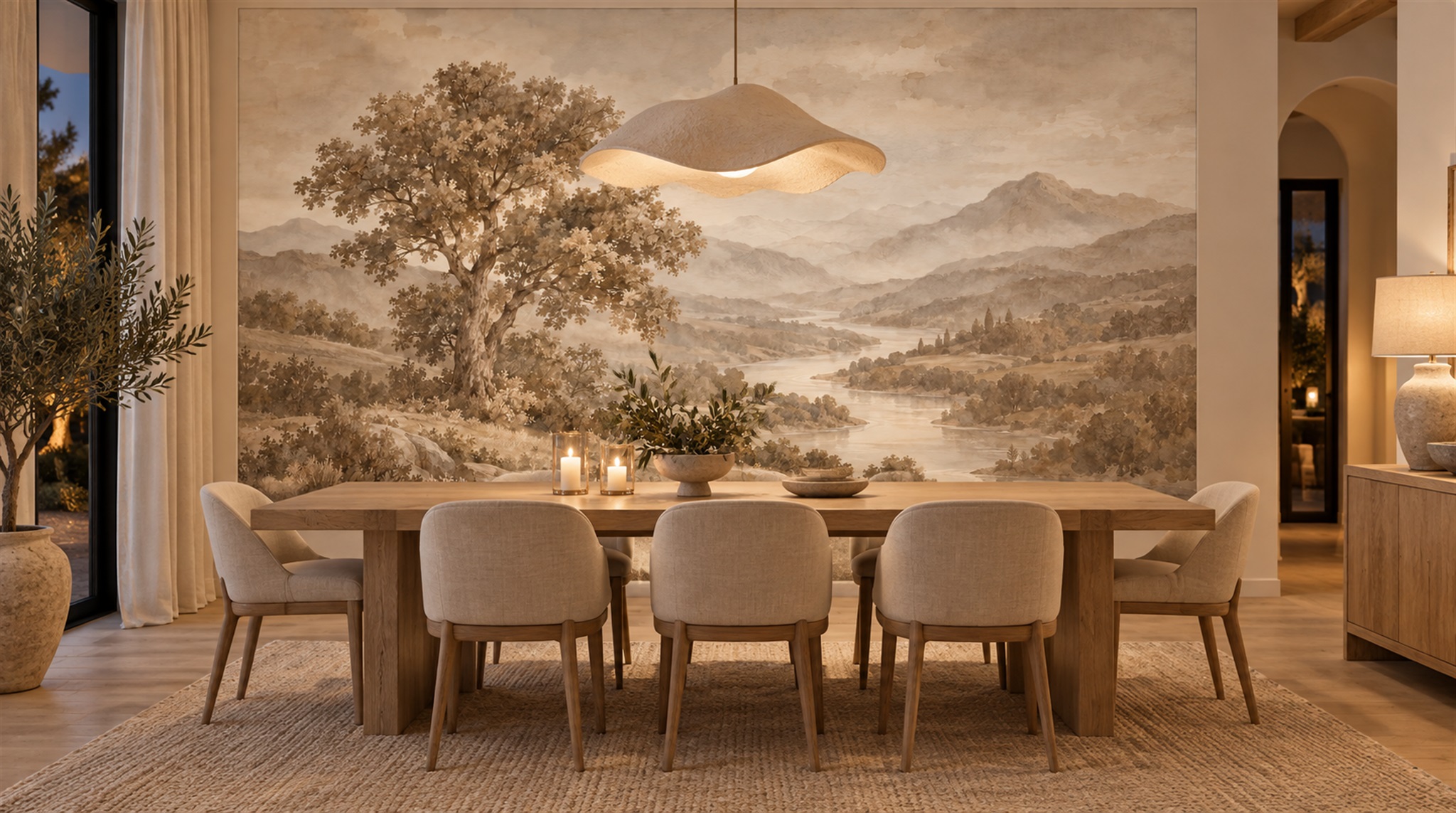 Ivory Decorative Wall Art Wallpaper Mural Scene