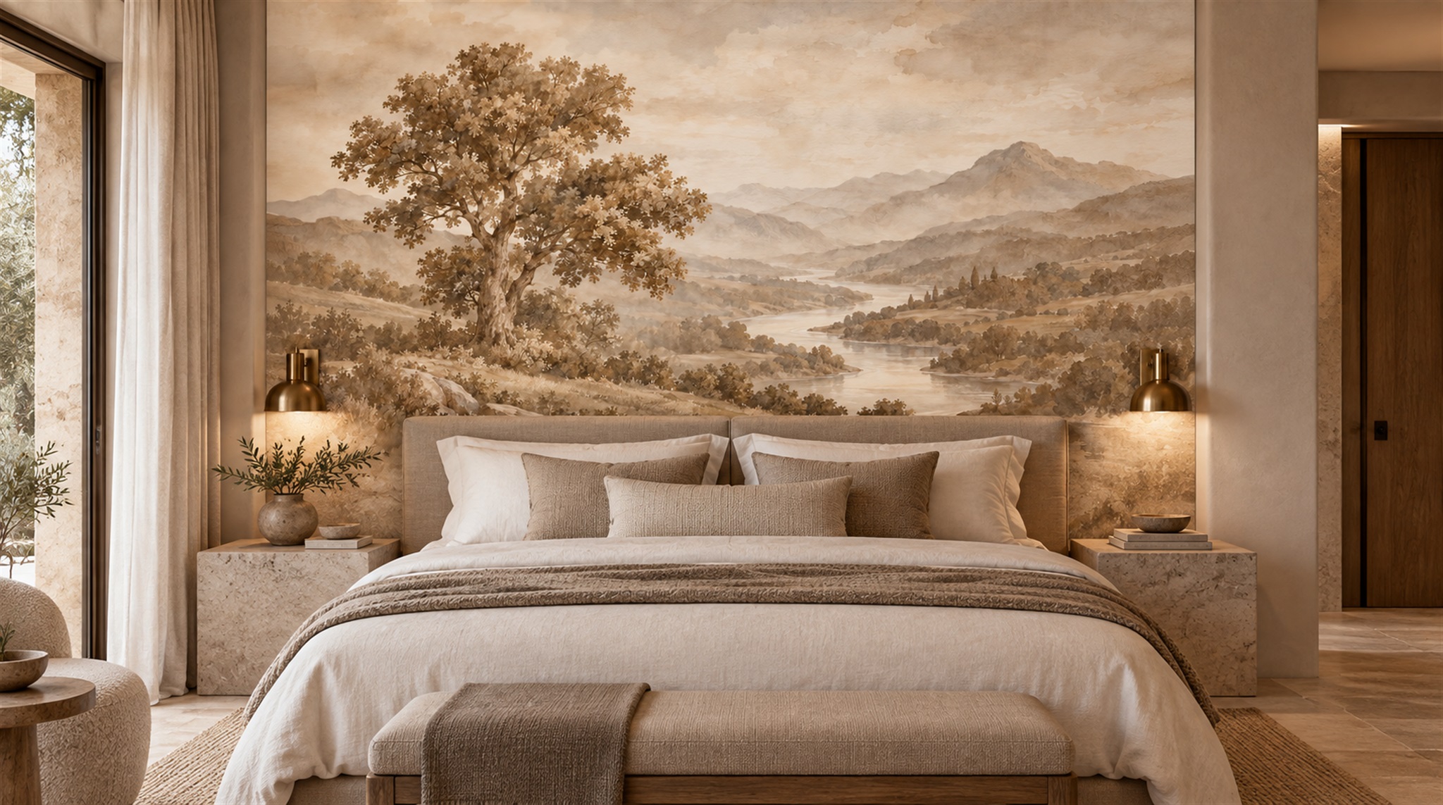 Ivory Decorative Wall Art Wallpaper Mural Scene
