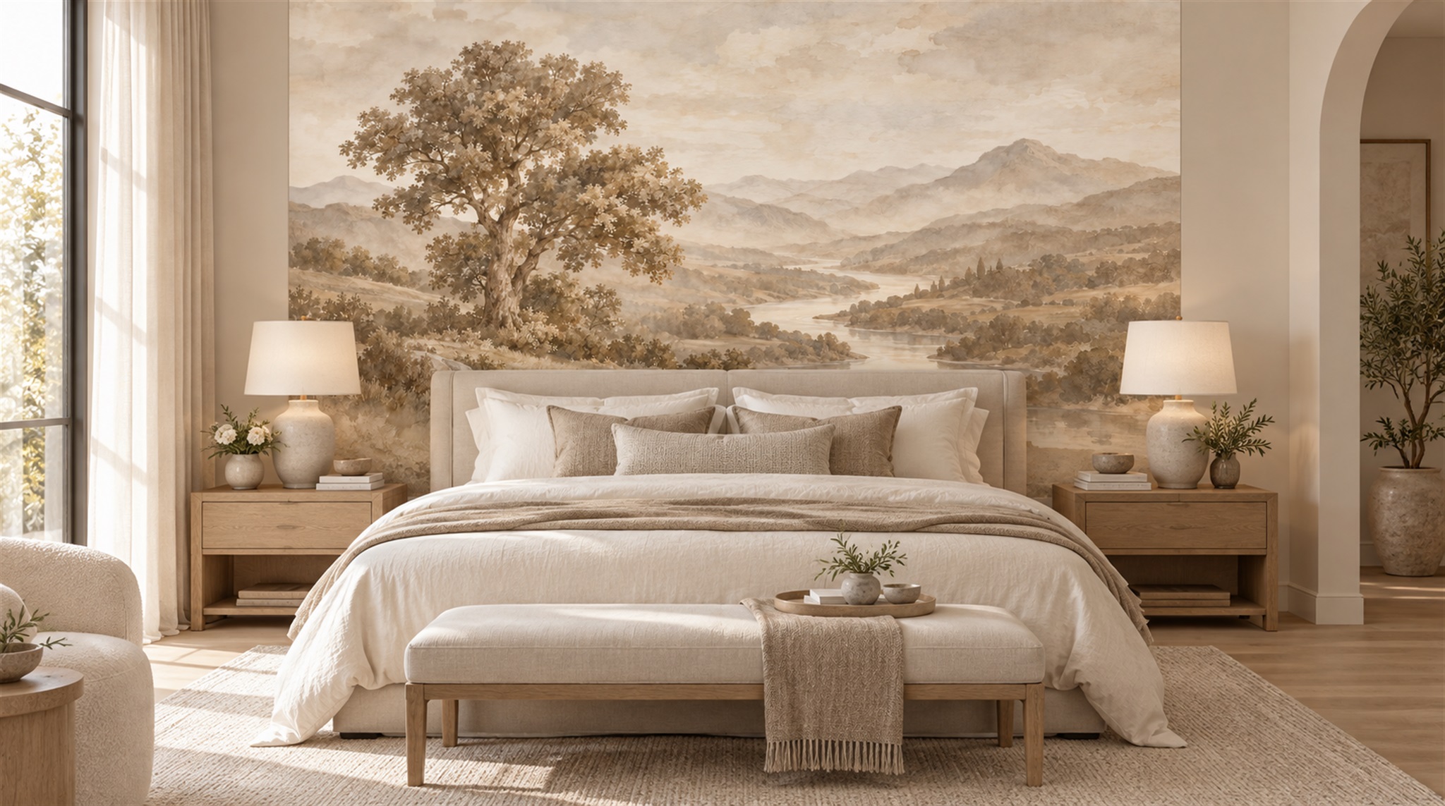 Ivory Decorative Wall Art Wallpaper Mural Scene