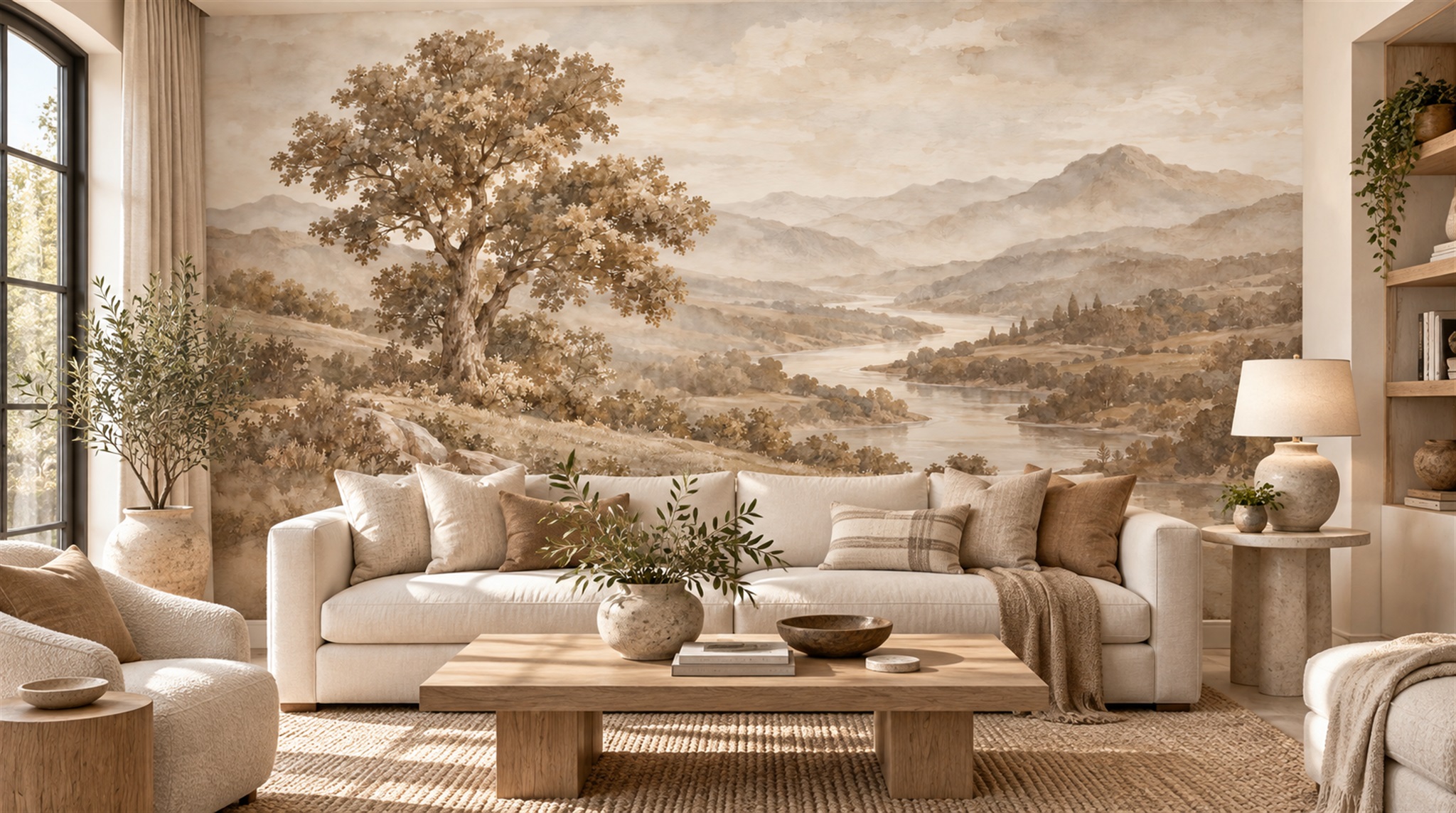 Ivory Decorative Wall Art Wallpaper Mural Scene