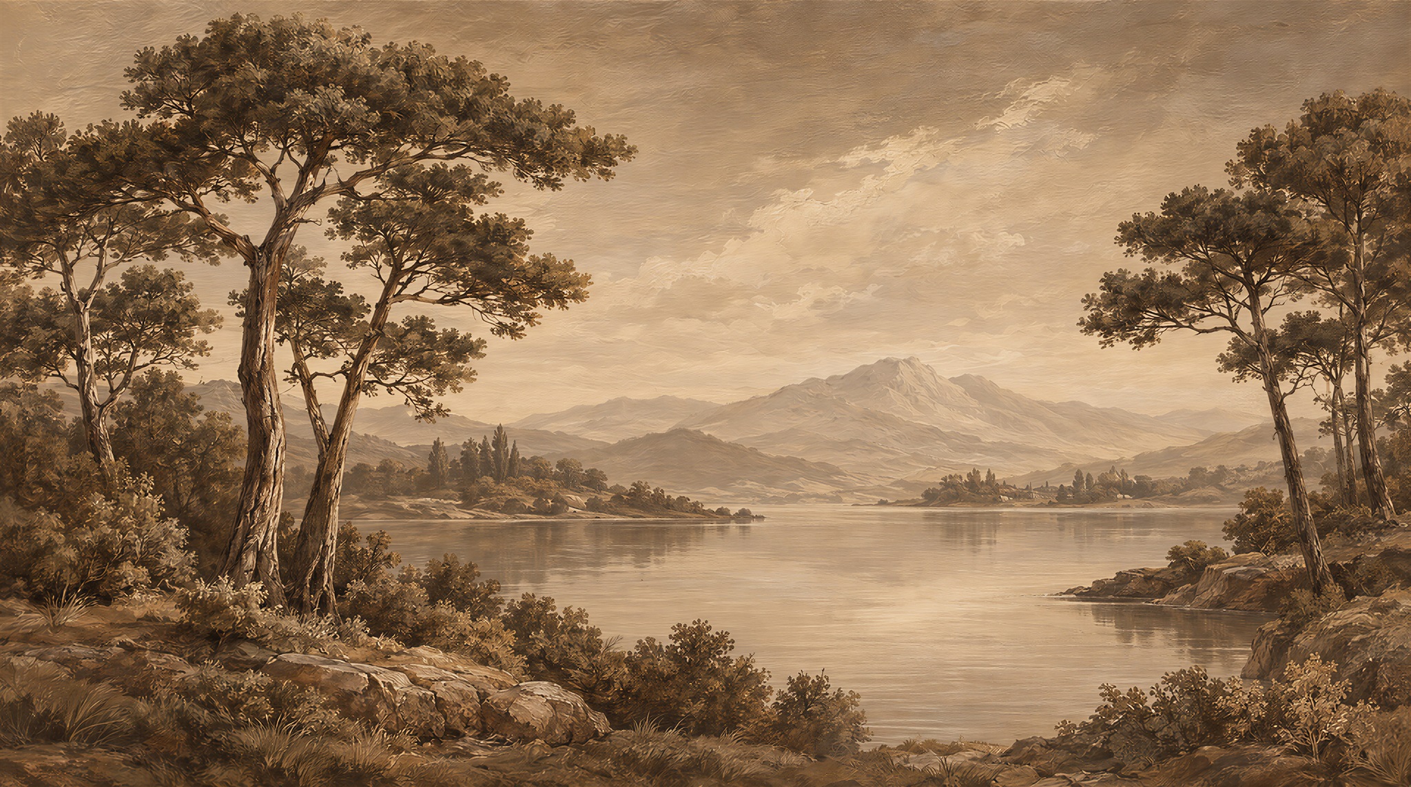 Sepia Decorative Wall Art Wallpaper Mural Main