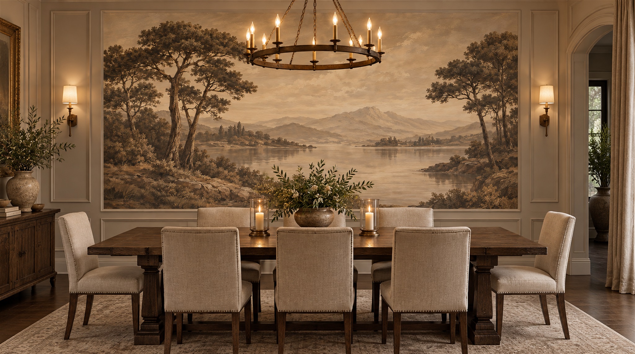 Sepia Decorative Wall Art Wallpaper Mural Scene