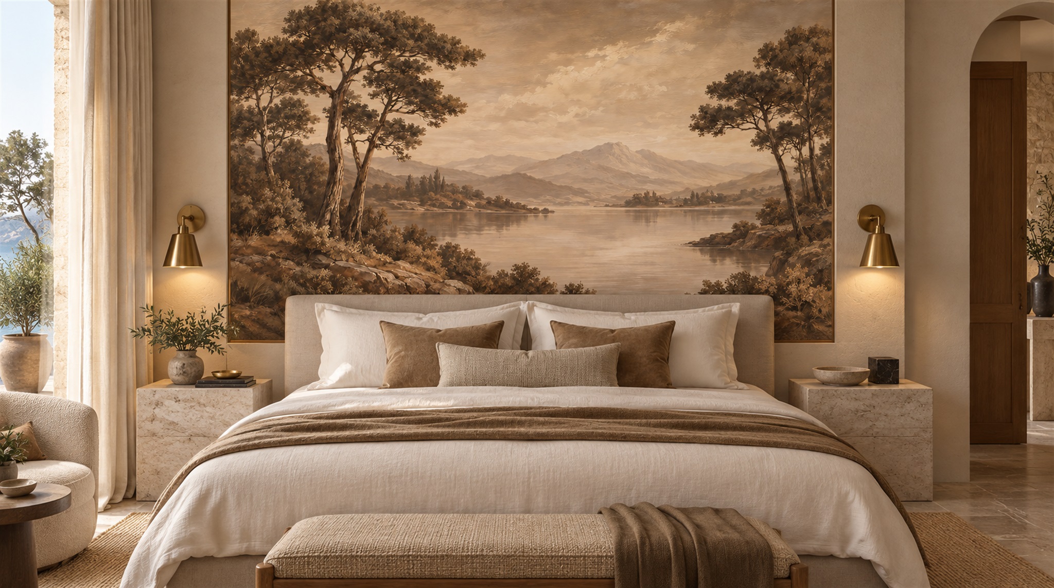 Sepia Decorative Wall Art Wallpaper Mural Scene