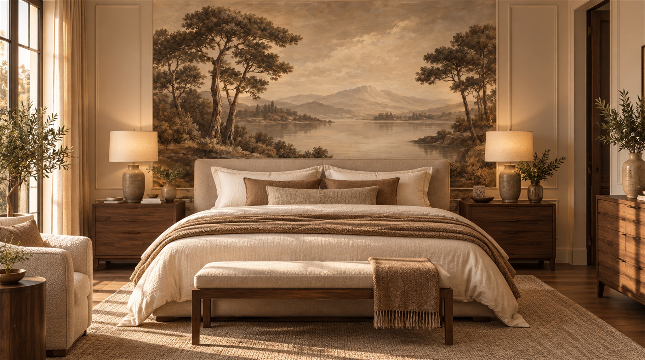 Sepia Decorative Wall Art Wallpaper Mural Scene
