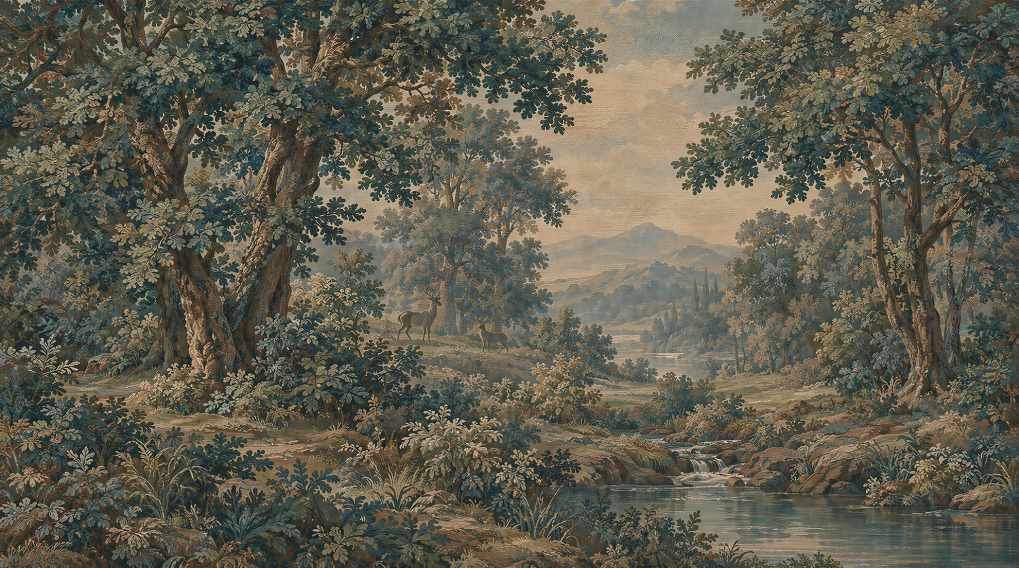 Teal Decorative Wall Art Wallpaper Mural Main