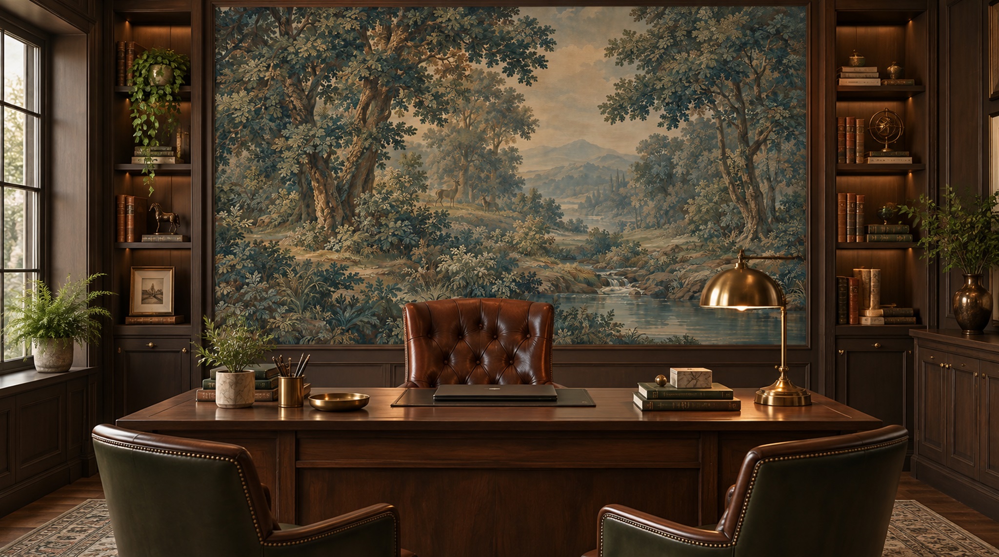 Teal Decorative Wall Art Wallpaper Mural Main