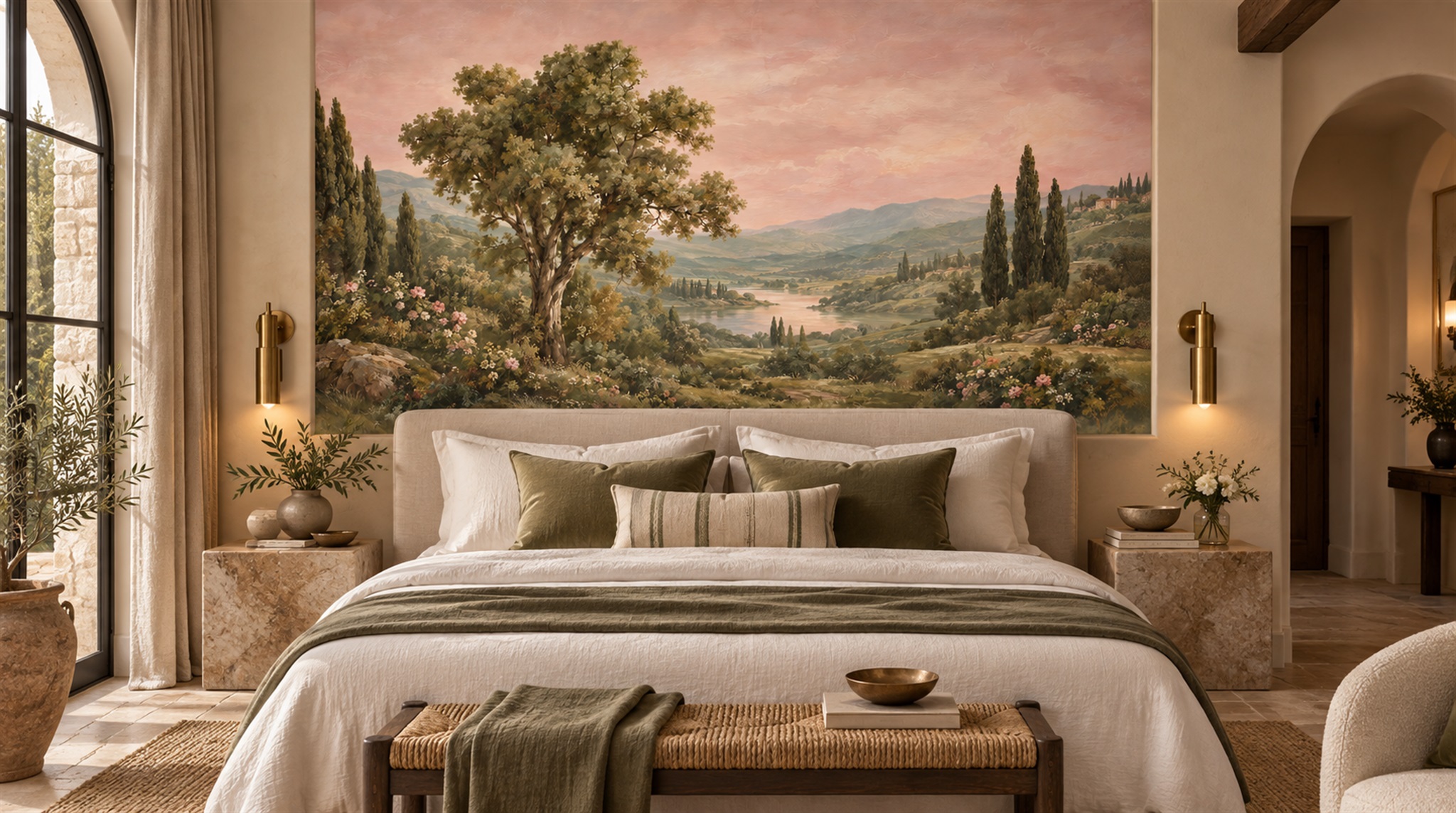 Pink Decorative Wall Art Wallpaper Mural Scene