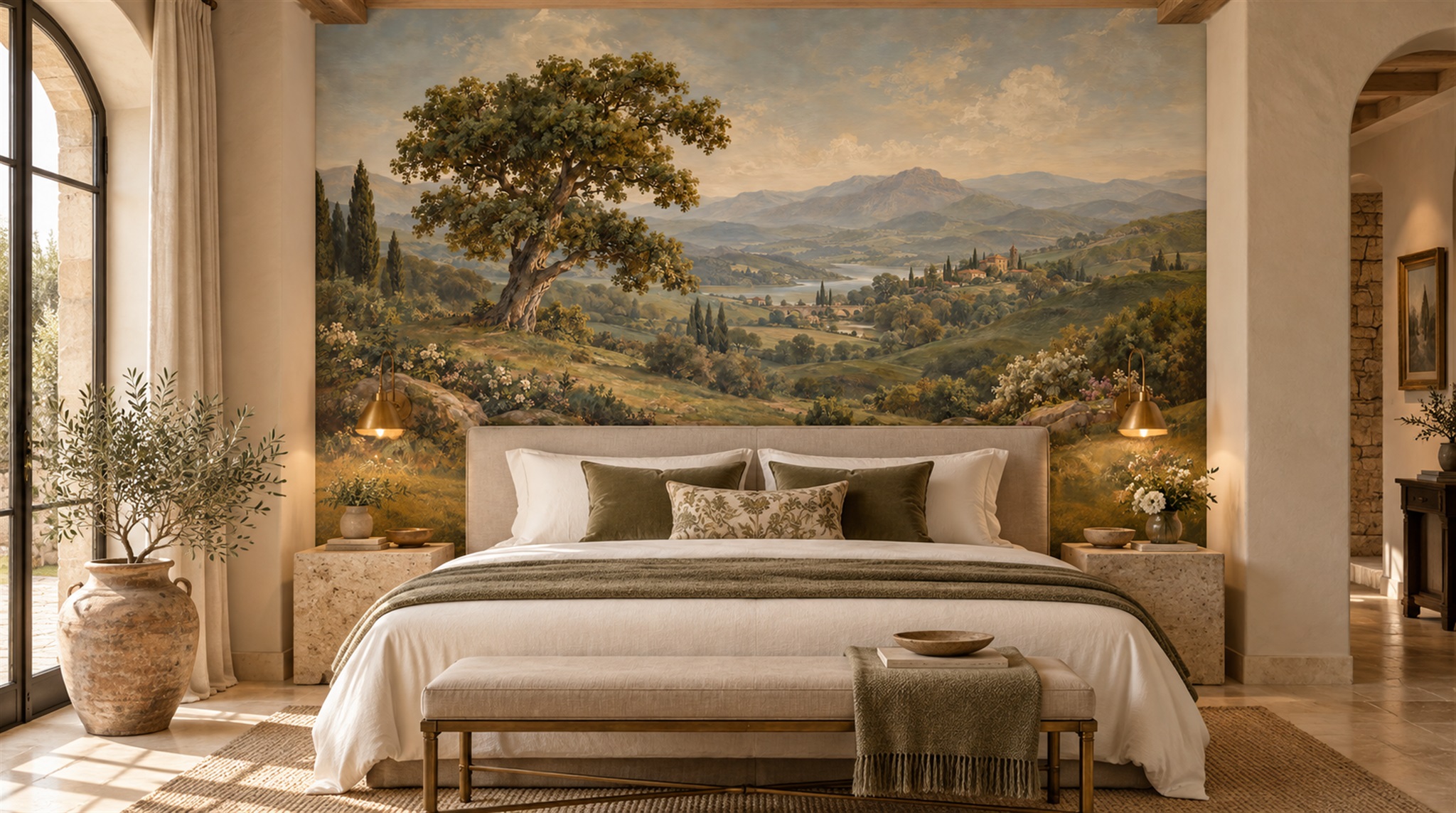 Olive Decorative Wall Art Wallpaper Mural Scene
