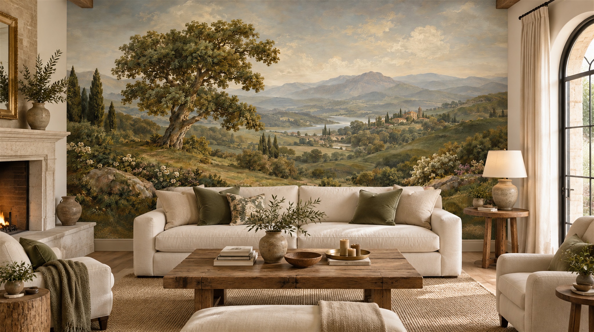 Olive Decorative Wall Art Wallpaper Mural Scene