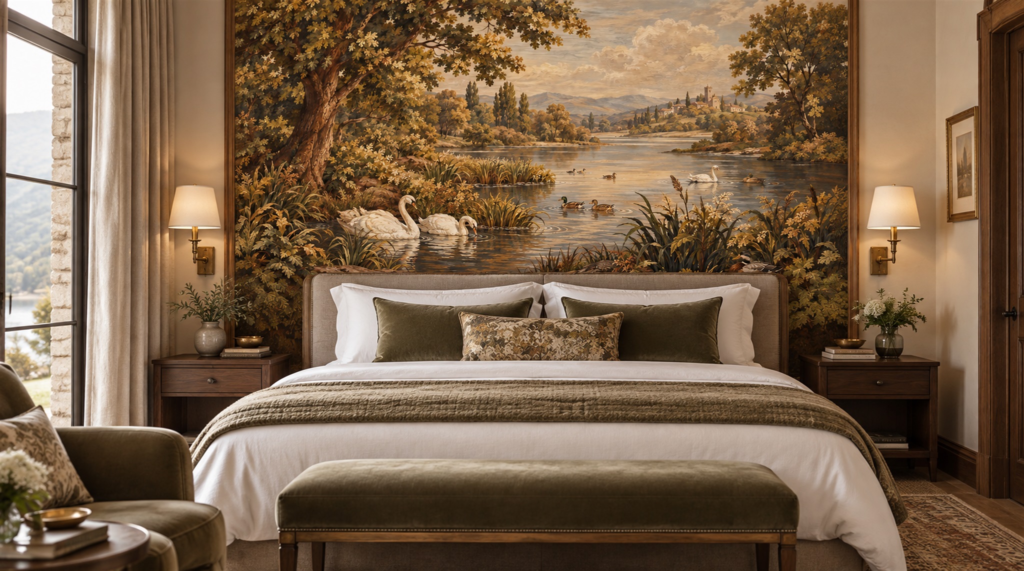 Brown Decorative Wall Art Wallpaper Mural Scene