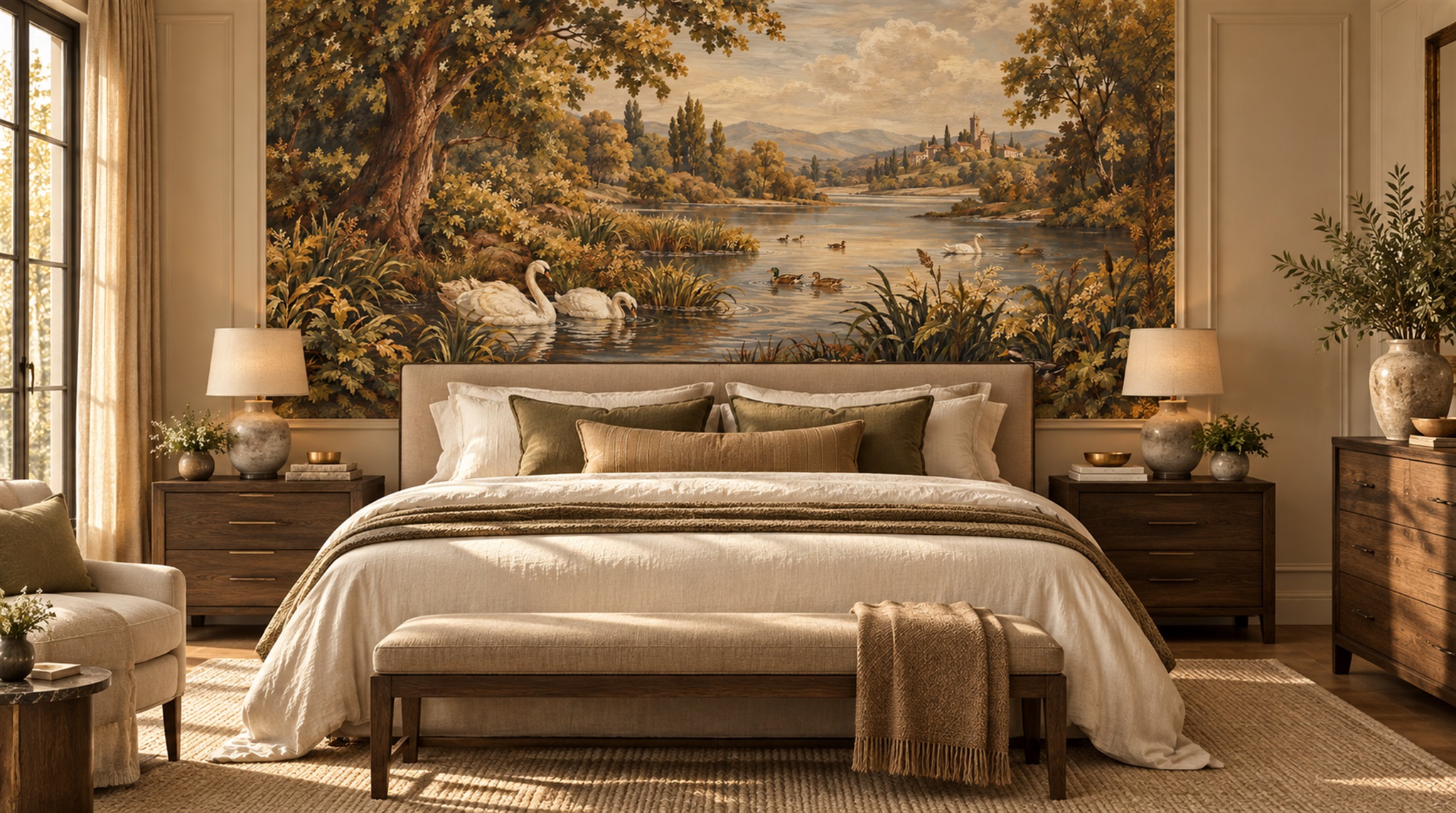 Brown Decorative Wall Art Wallpaper Mural Scene