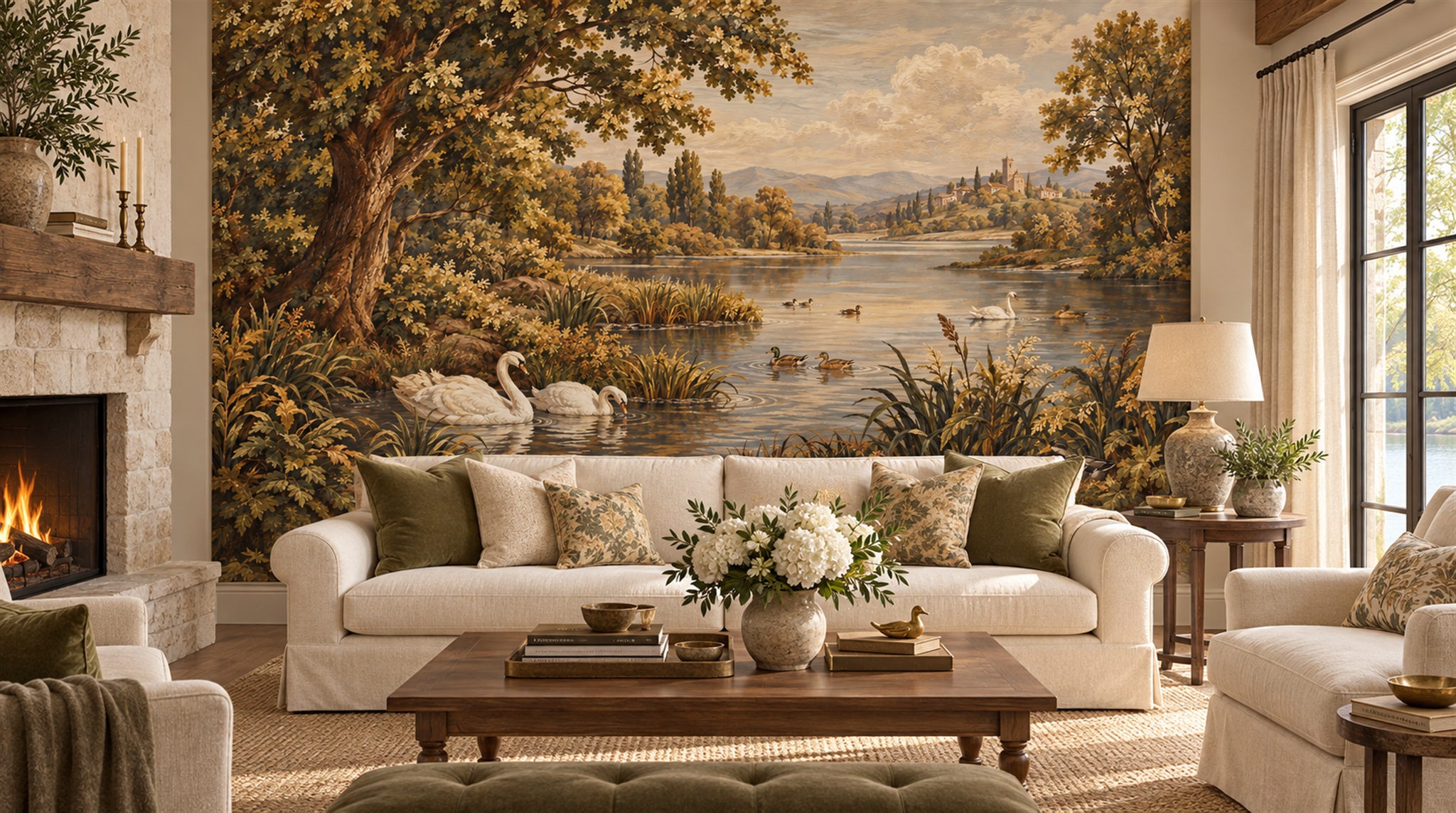 Brown Decorative Wall Art Wallpaper Mural Scene