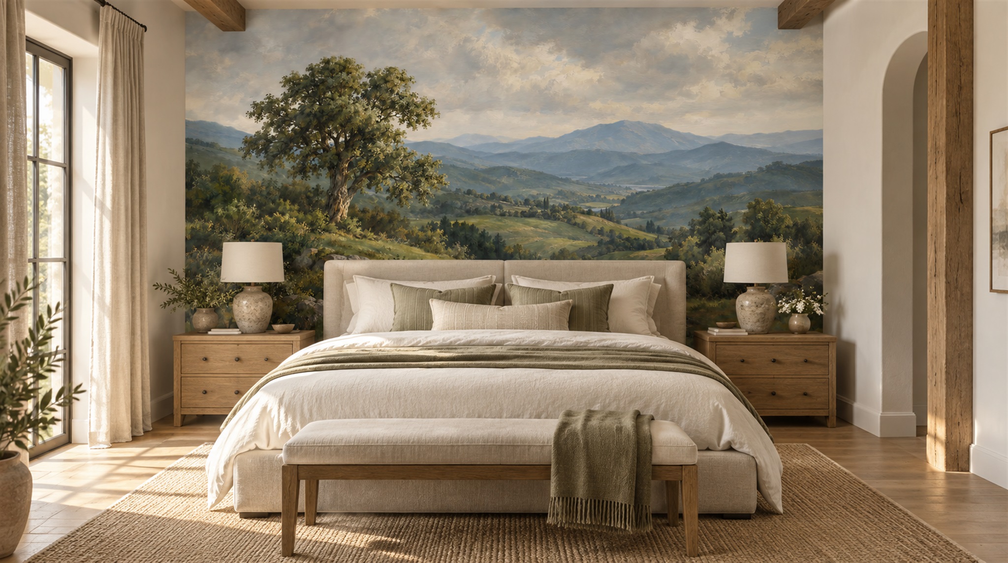 Blue Decorative Wall Art Wallpaper Mural Scene
