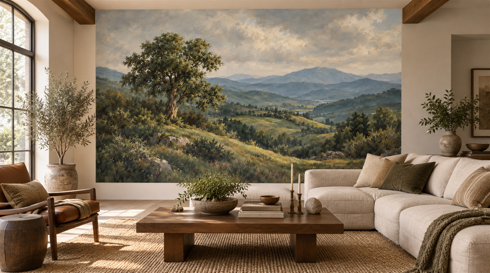 Blue Decorative Wall Art Wallpaper Mural Scene