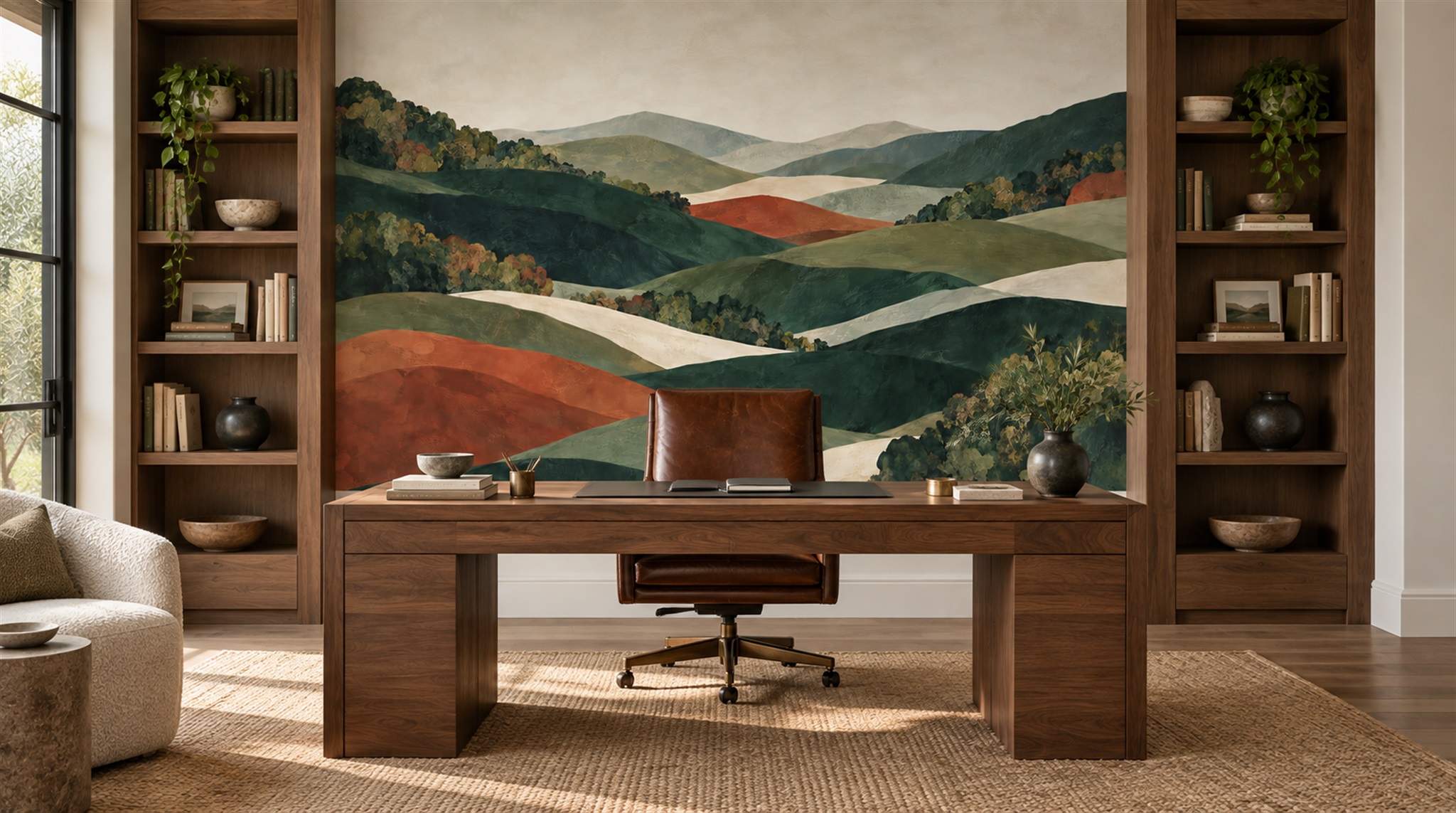 Neutral Abstract Geometry Wallpaper Mural Main
