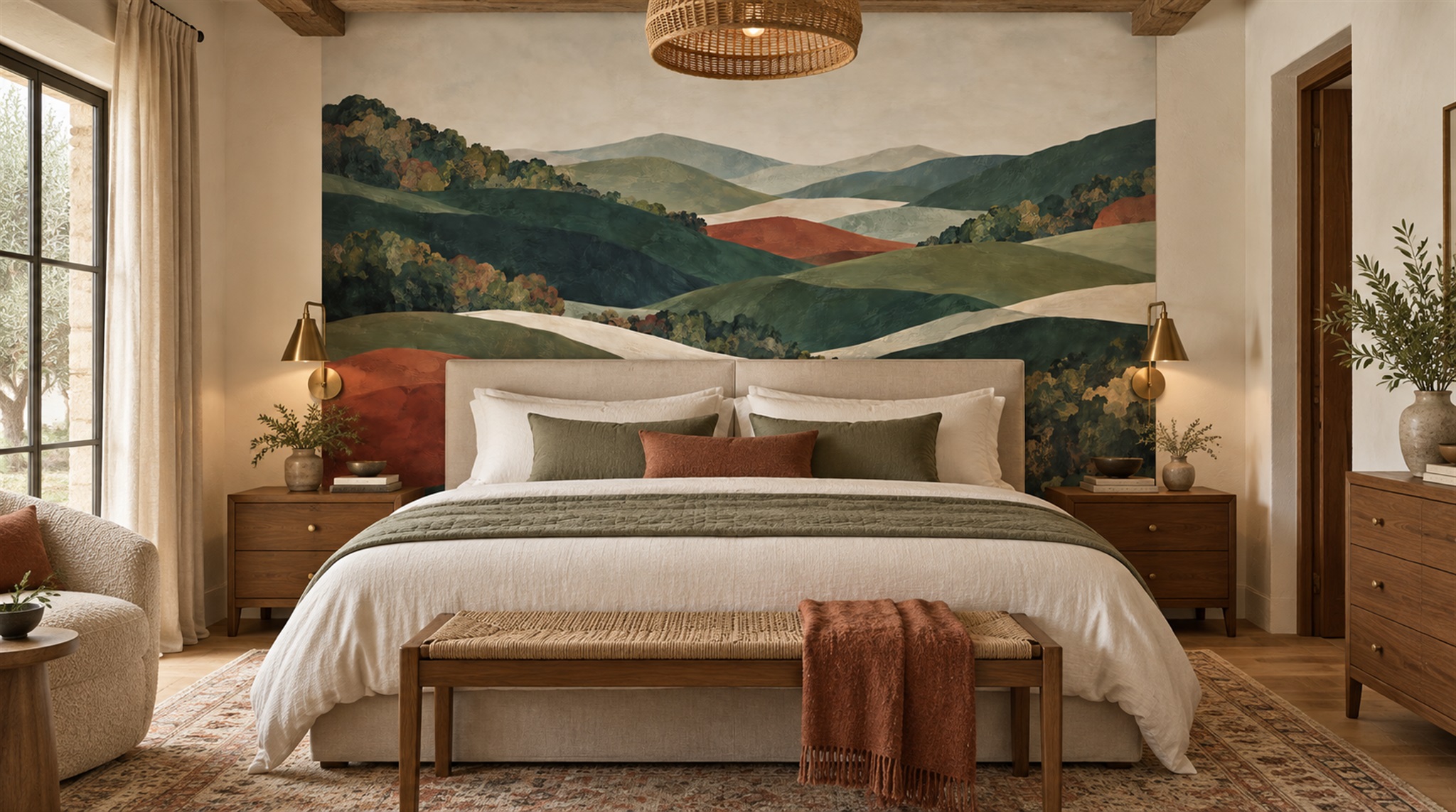 Neutral Abstract Geometry Wallpaper Mural Scene