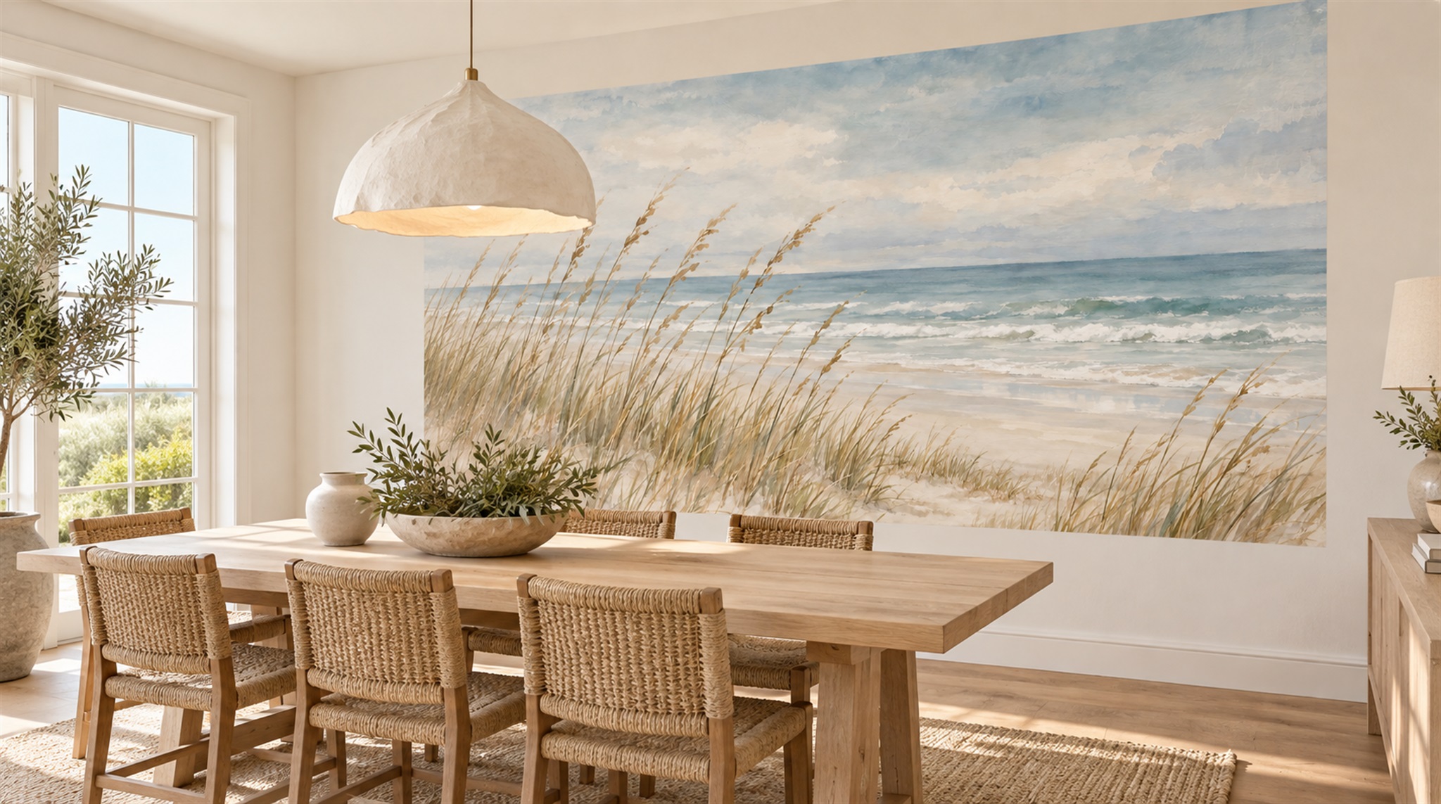 Blue Beach Landscape Wallpaper Mural Scene