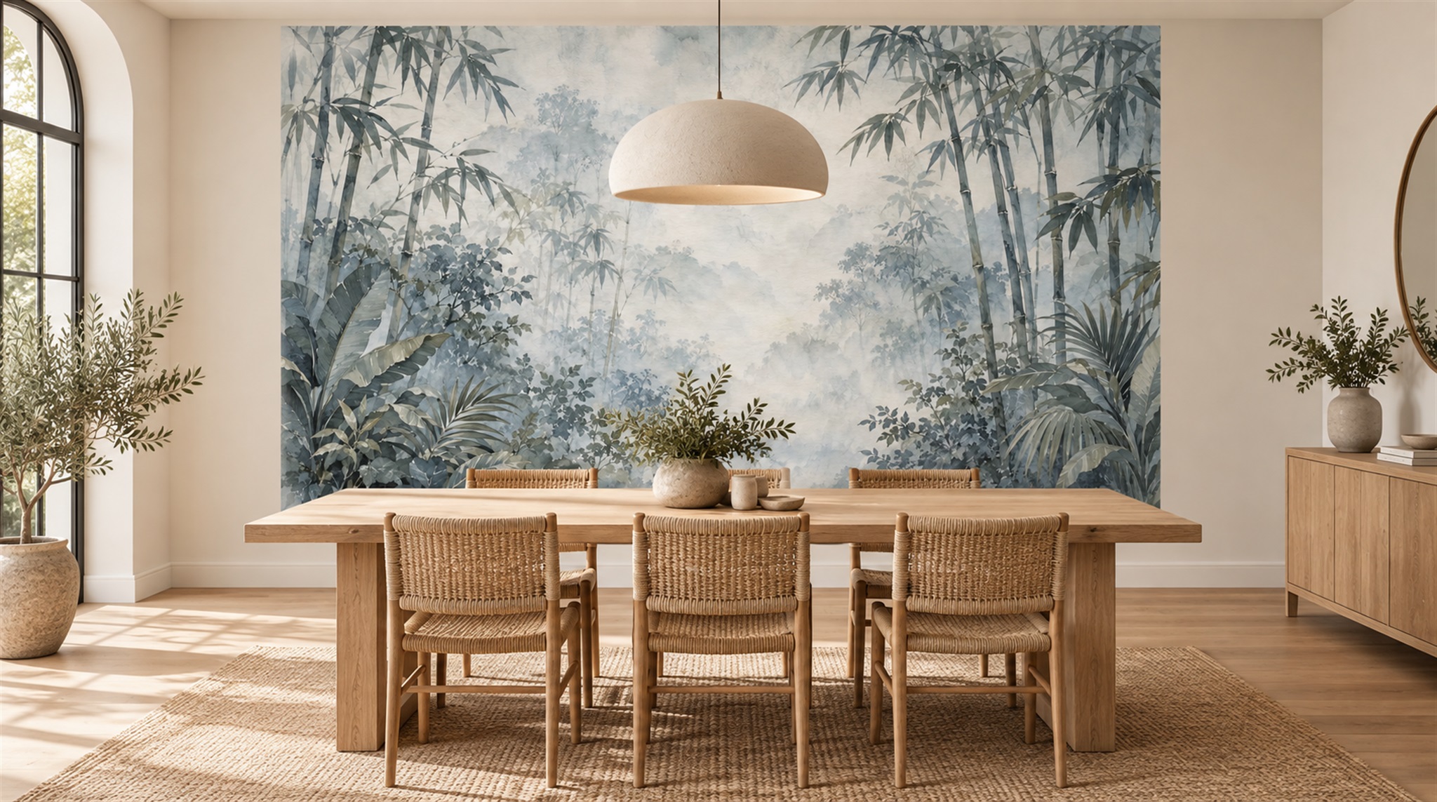 Blue Decorative Wall Art Wallpaper Mural Scene