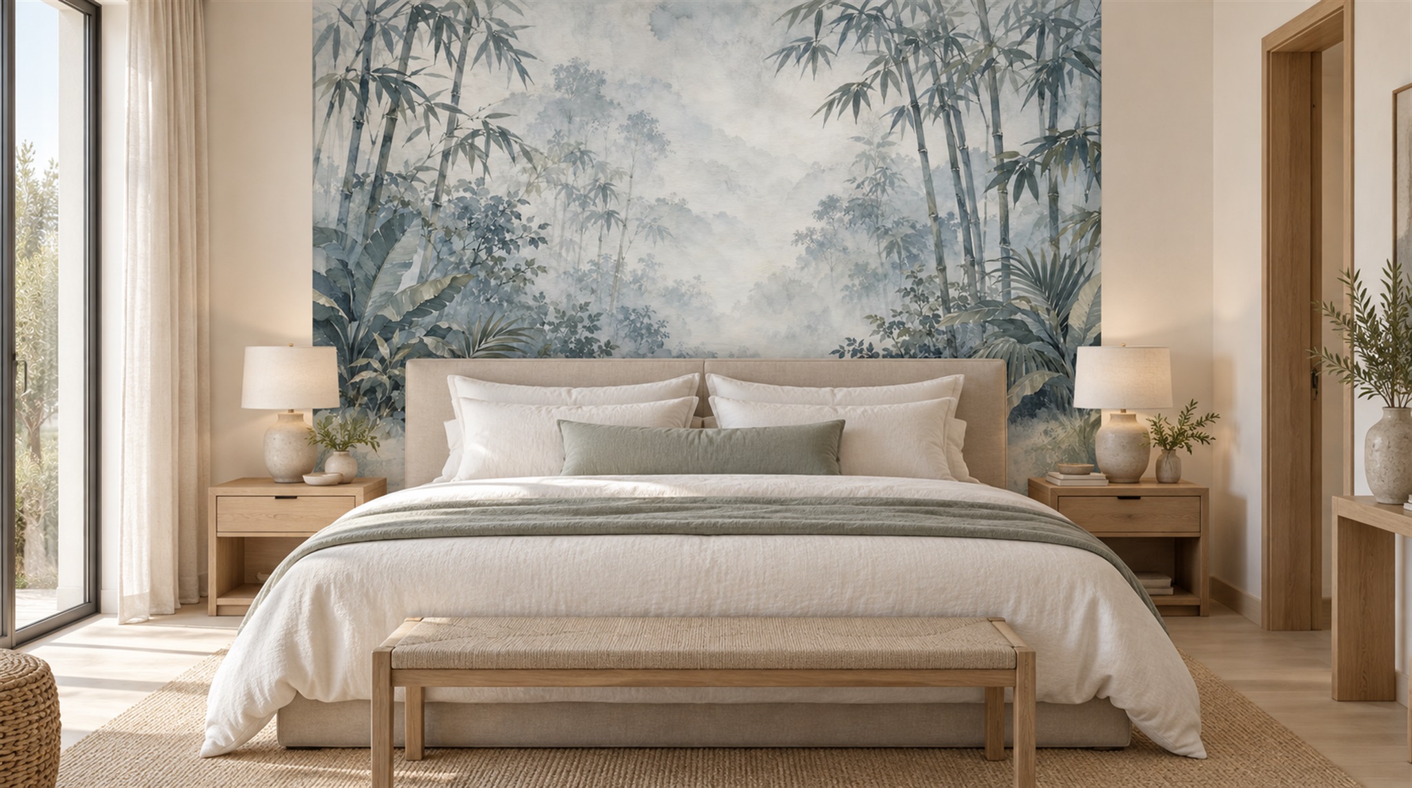Blue Decorative Wall Art Wallpaper Mural Scene