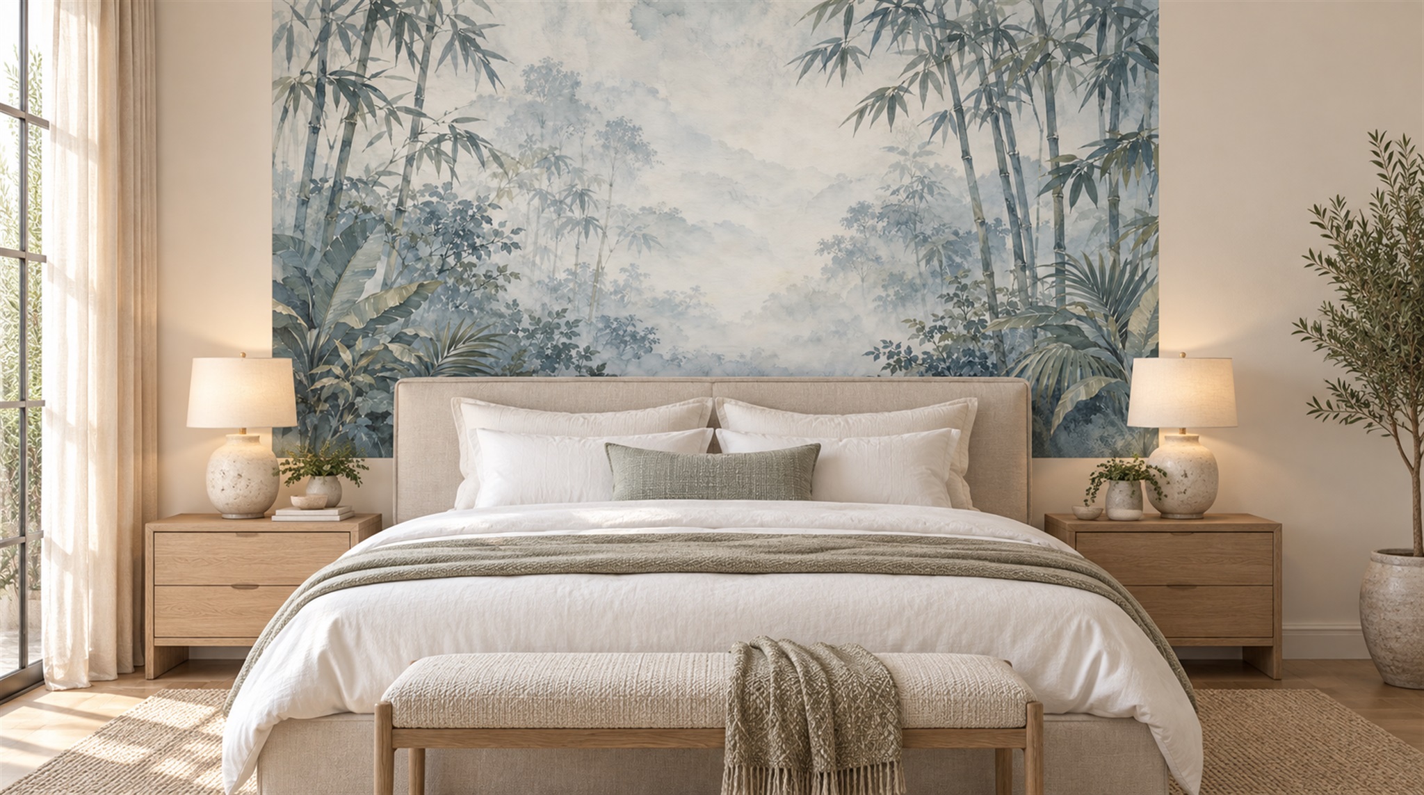 Blue Decorative Wall Art Wallpaper Mural Scene