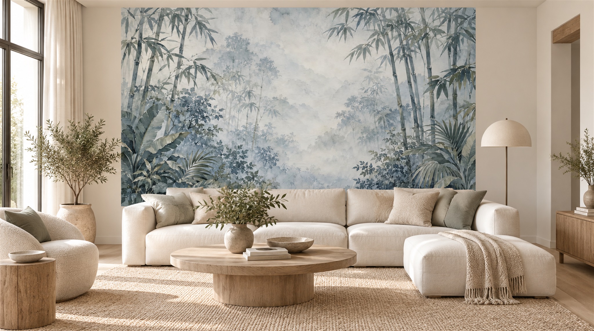 Blue Decorative Wall Art Wallpaper Mural Scene