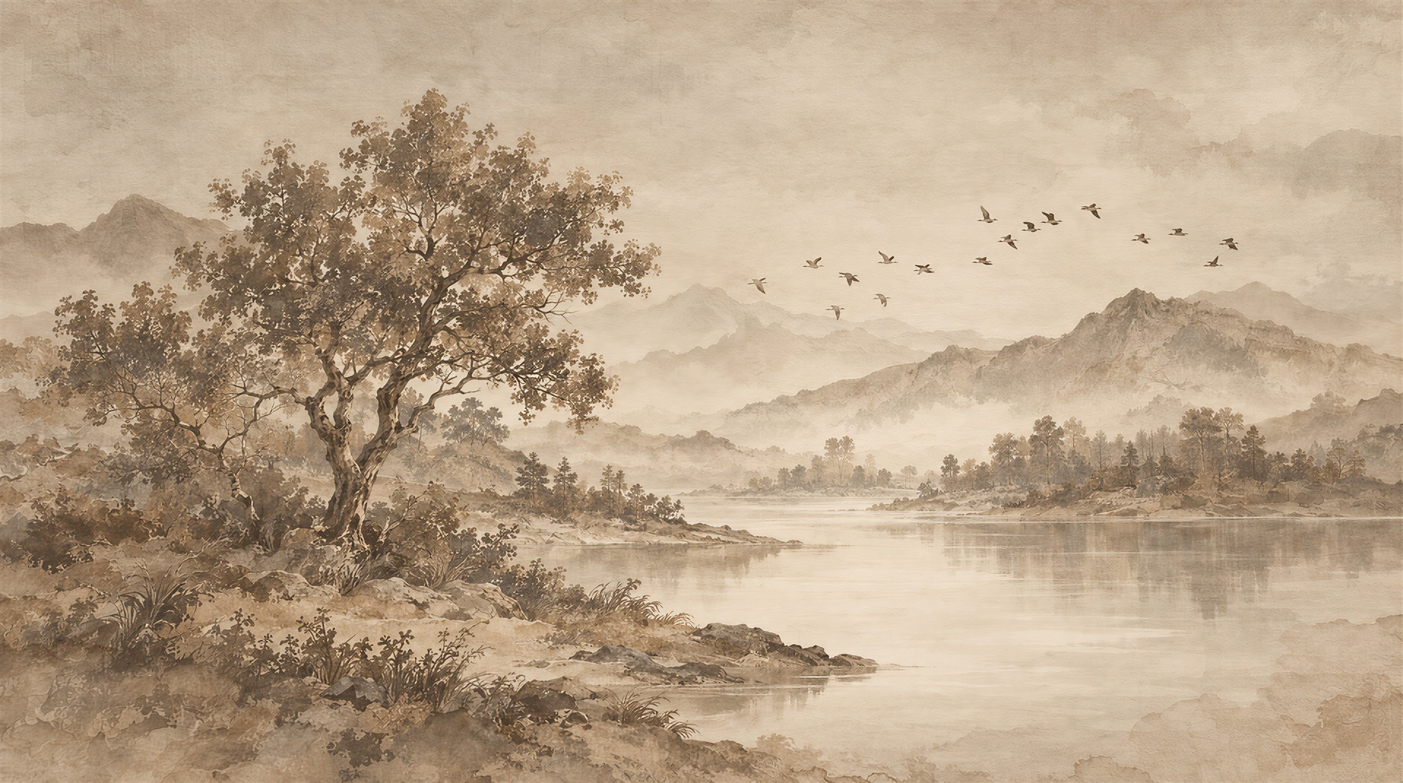 Ivory Decorative Wall Art Wallpaper Mural Main