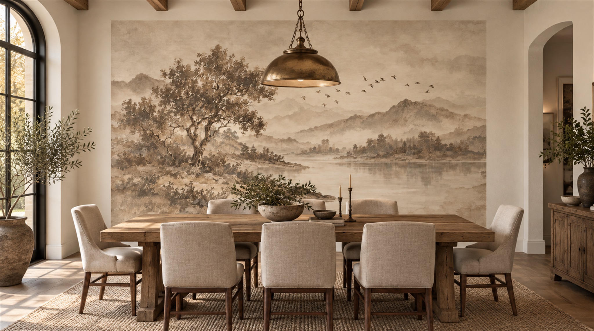 Ivory Decorative Wall Art Wallpaper Mural Scene