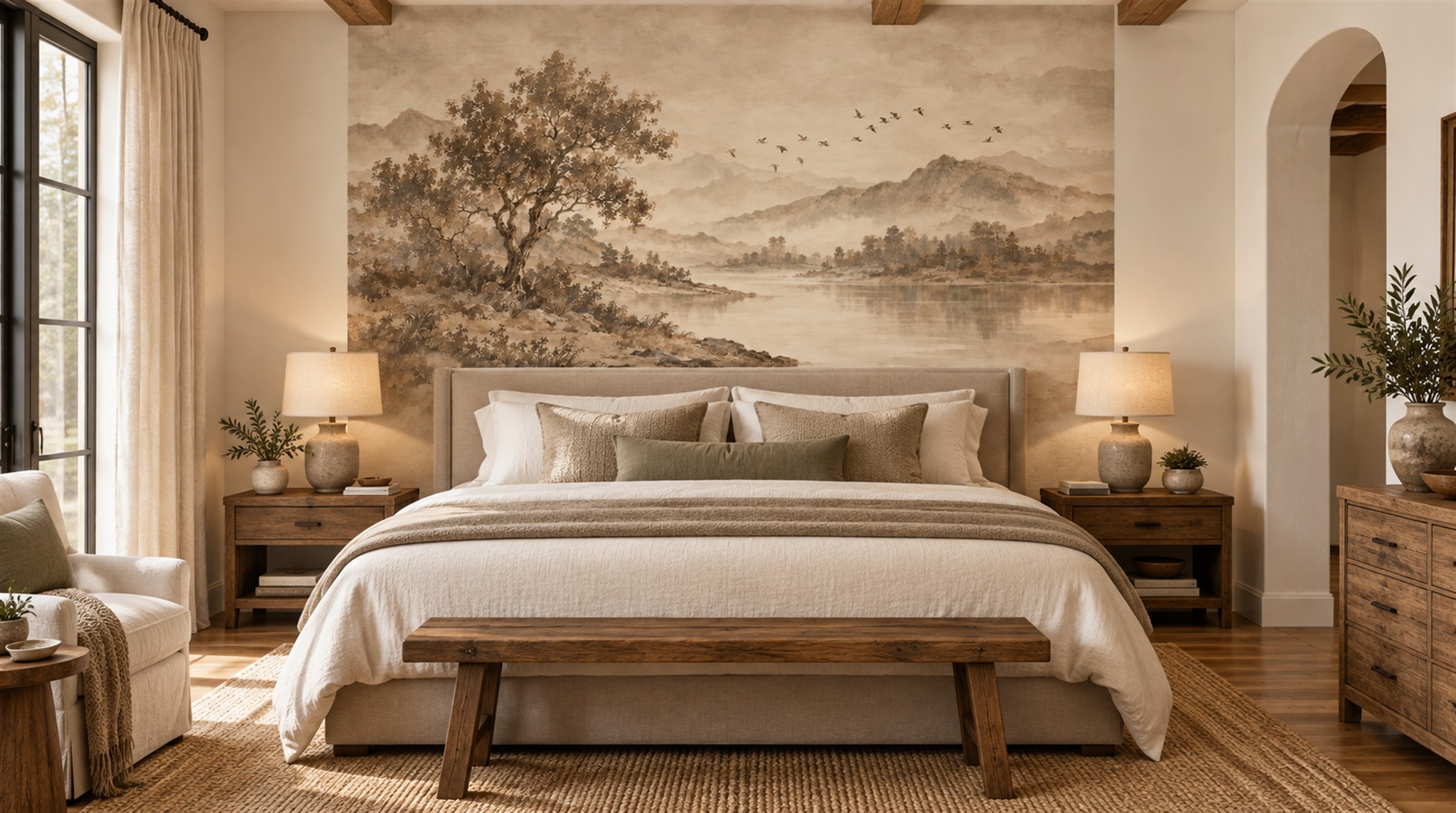 Ivory Decorative Wall Art Wallpaper Mural Scene