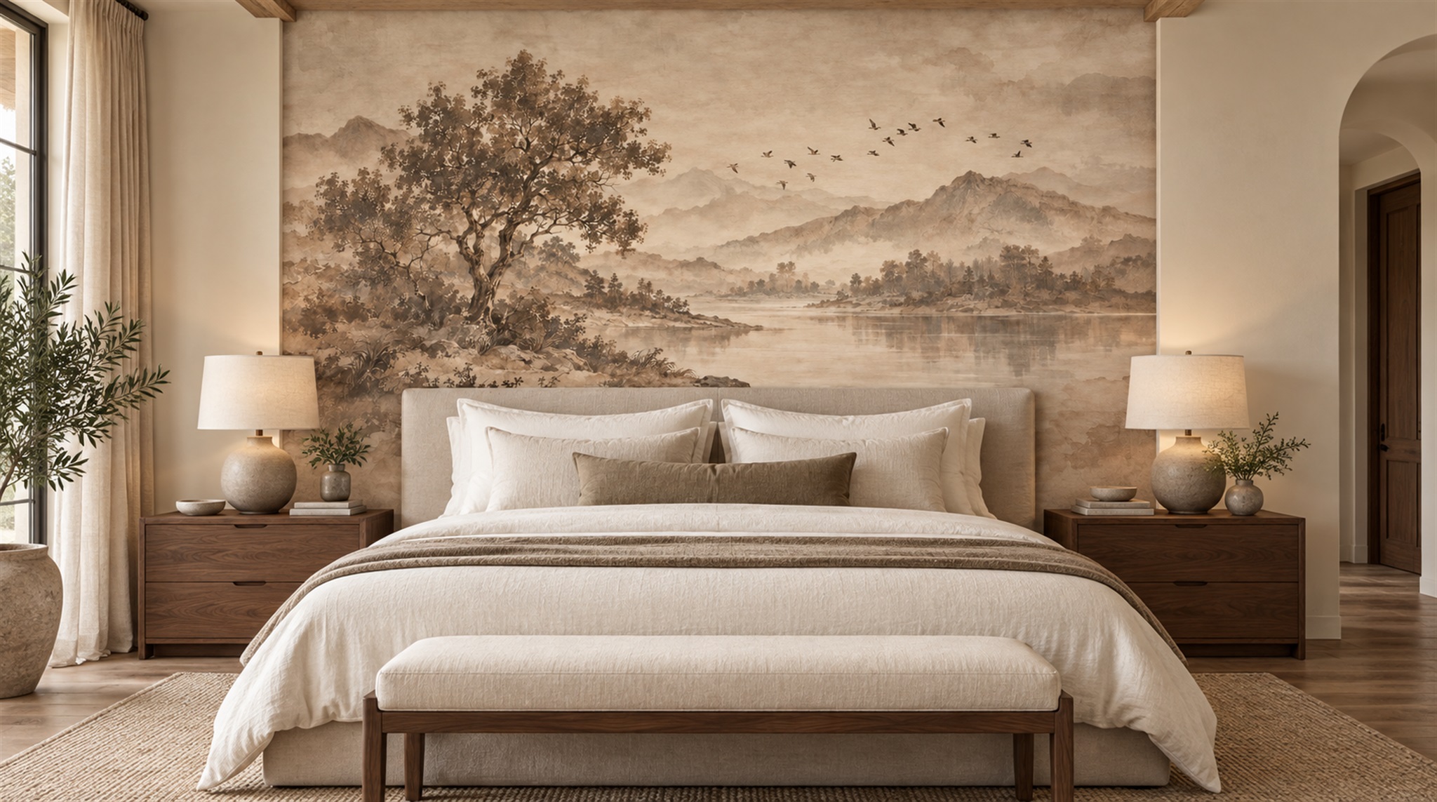Ivory Decorative Wall Art Wallpaper Mural Scene