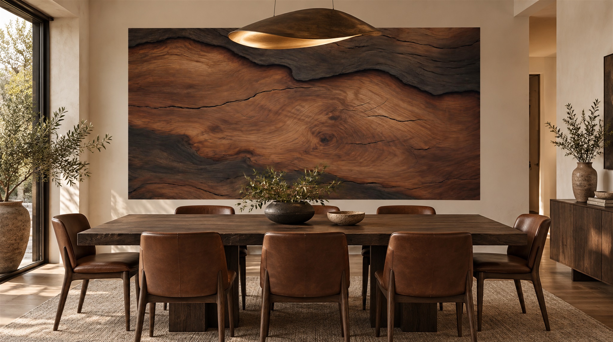 Brown Wood Grain Wallpaper Mural Scene