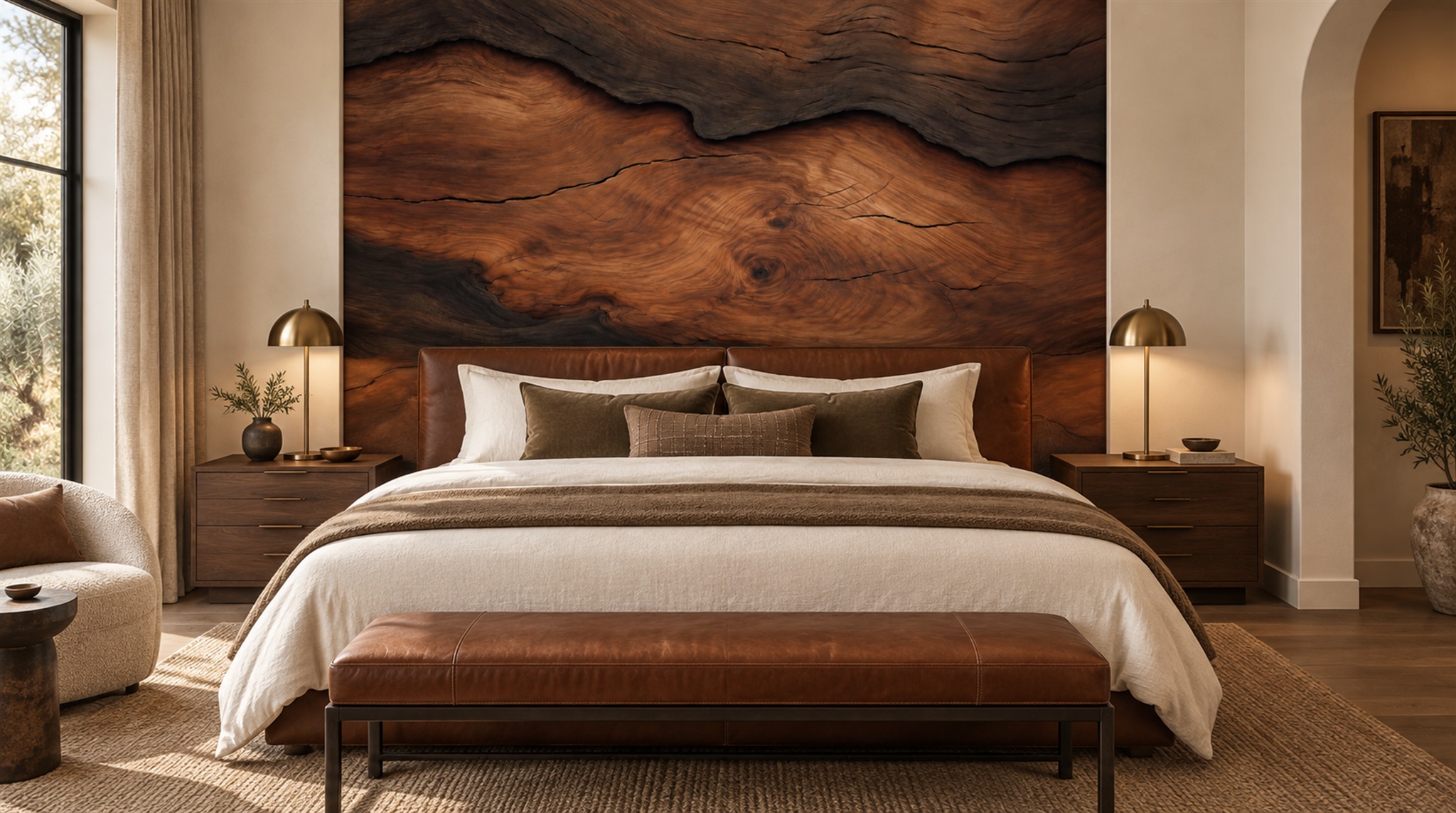 Brown Wood Grain Wallpaper Mural Scene