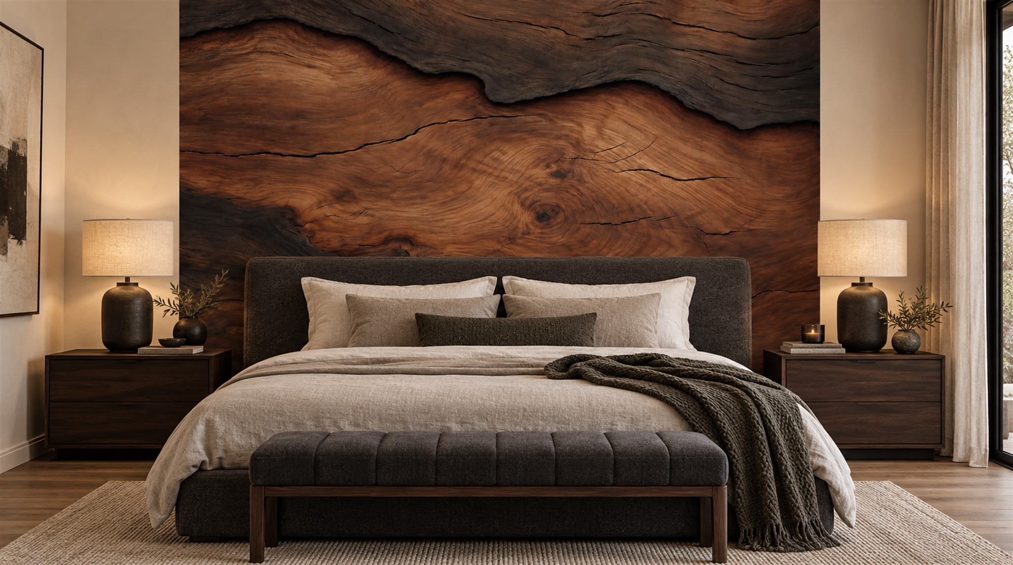 Brown Wood Grain Wallpaper Mural Scene