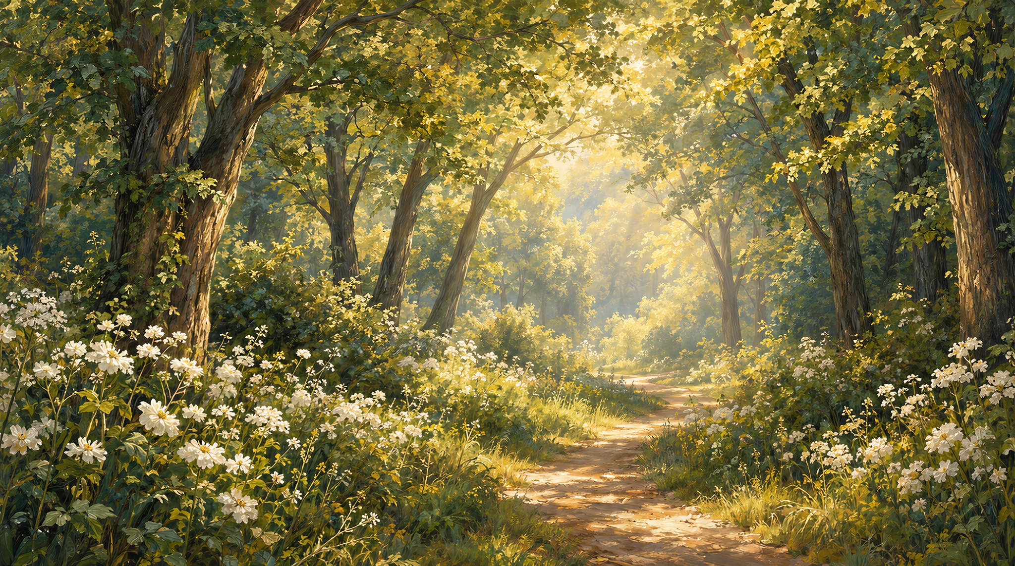 Natural Woodland Trees Wallpaper Mural Main