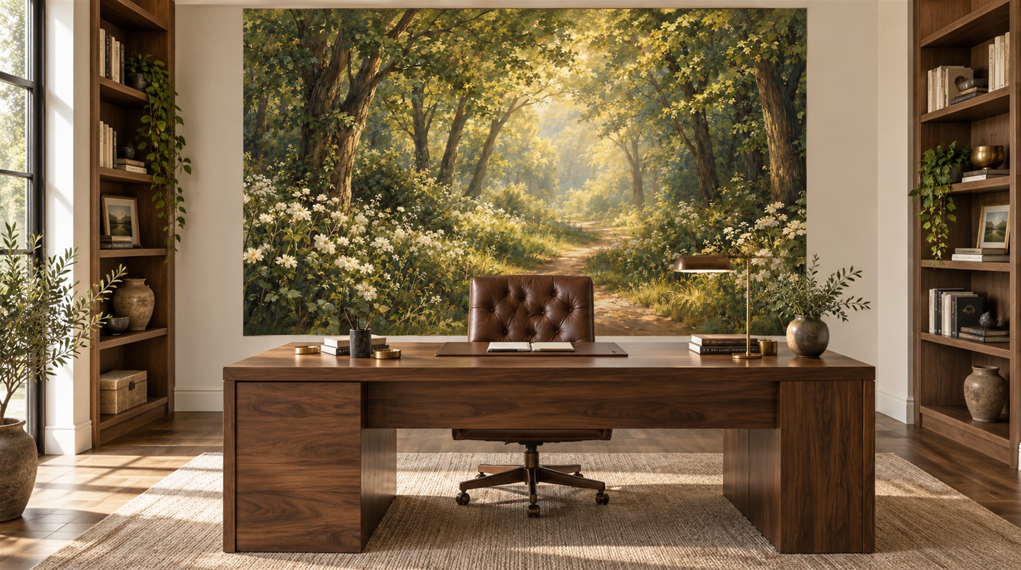 Natural Woodland Trees Wallpaper Mural Main