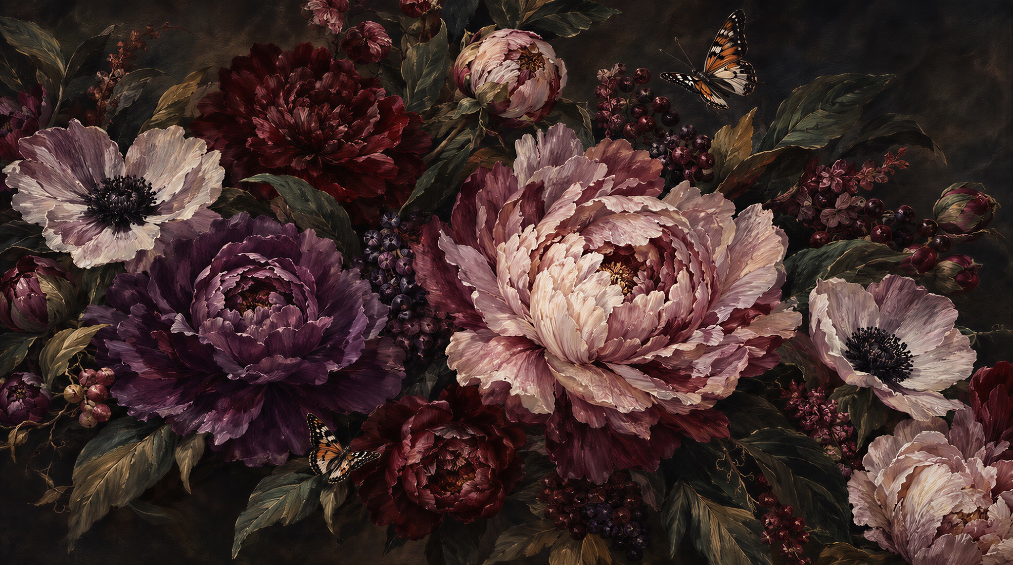 Neutral Floral Foliage Wallpaper Mural Main
