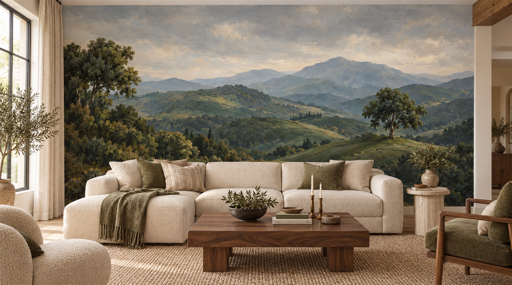 Green Decorative Wall Art Wallpaper Mural Main