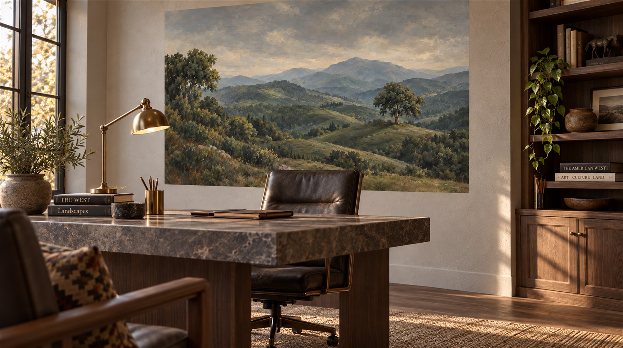 Green Decorative Wall Art Wallpaper Mural Scene