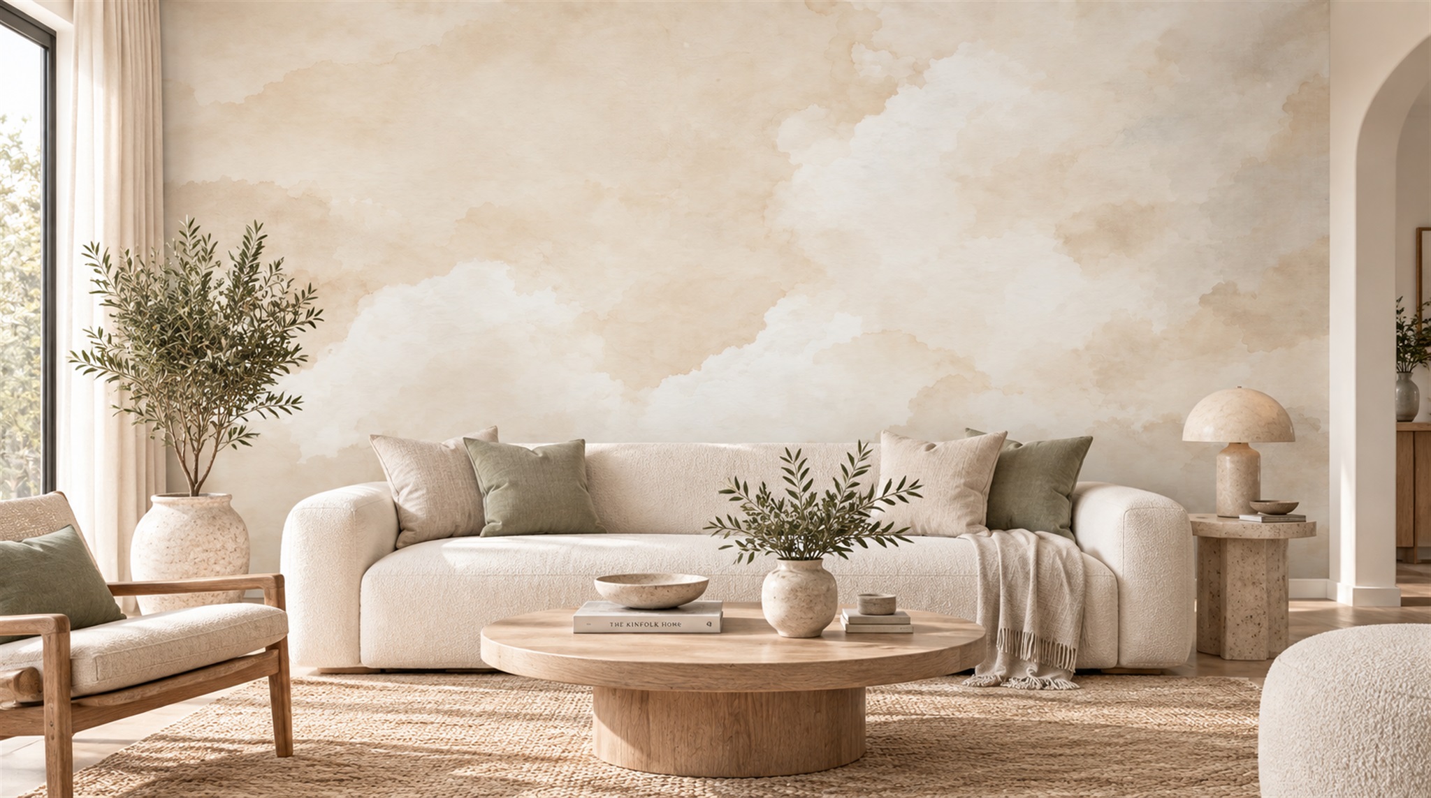 Ivory Soft Cloudscape Wallpaper Mural Main