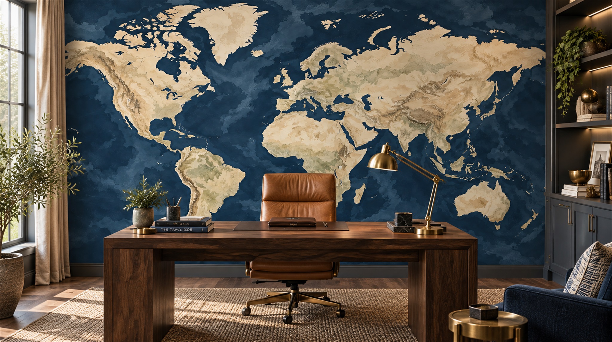 Navy Decorative Wall Art Wallpaper Mural Main