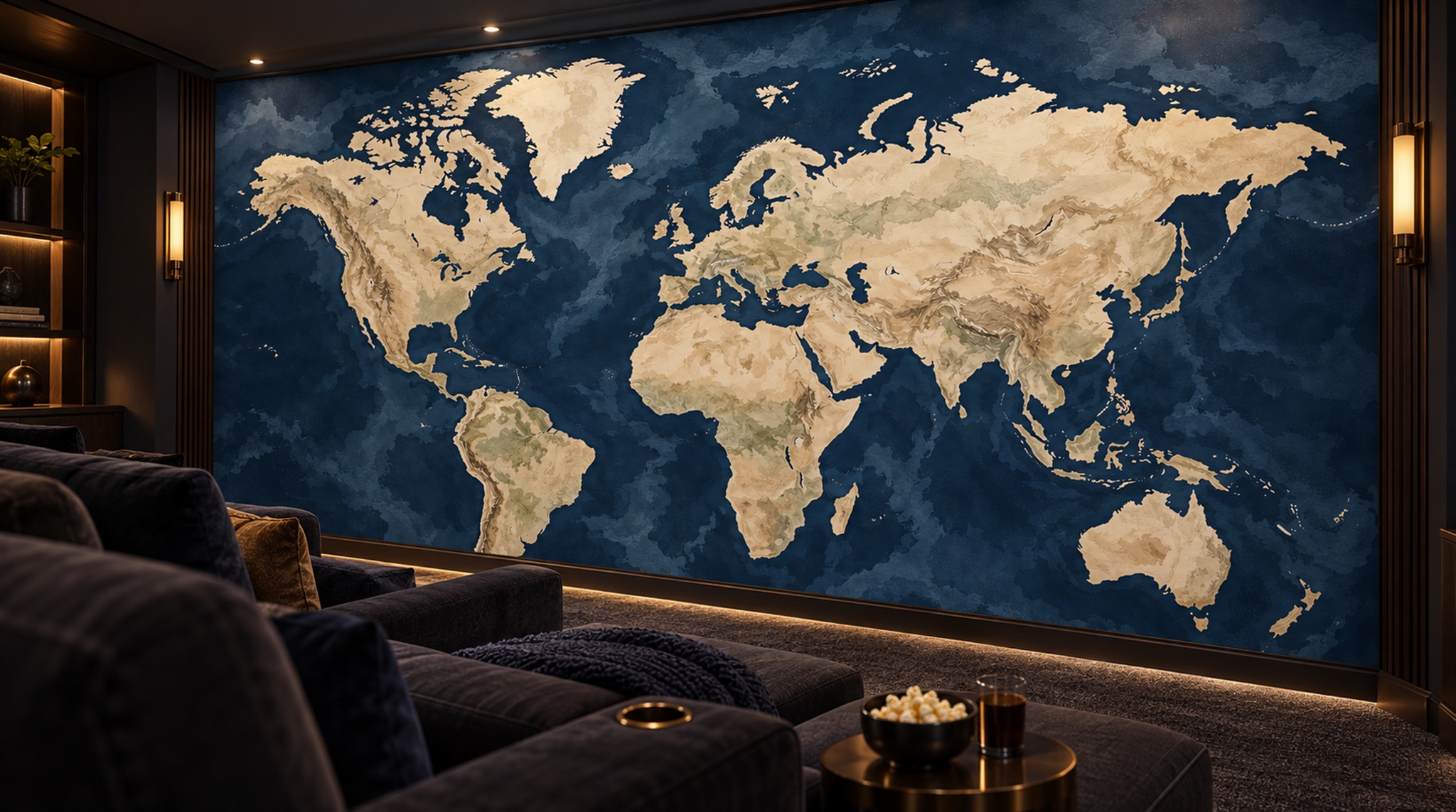Navy Decorative Wall Art Wallpaper Mural Scene