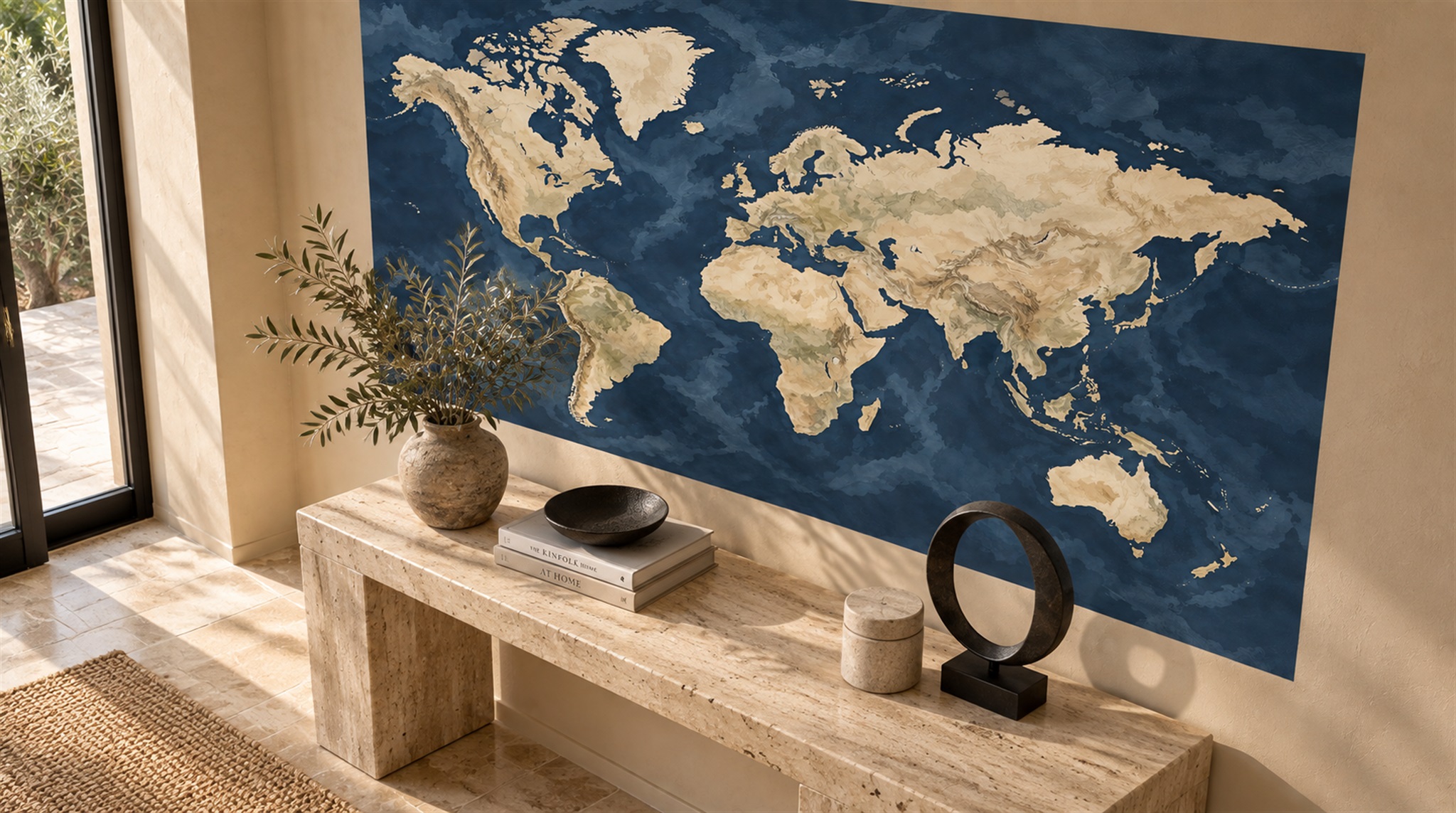 Navy Decorative Wall Art Wallpaper Mural Scene