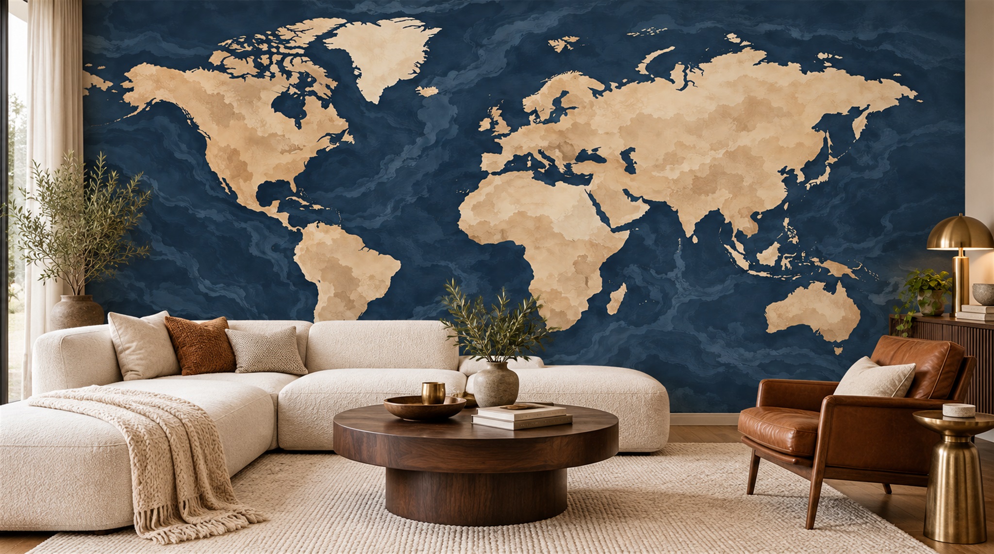 Navy Decorative Wall Art Wallpaper Mural Main