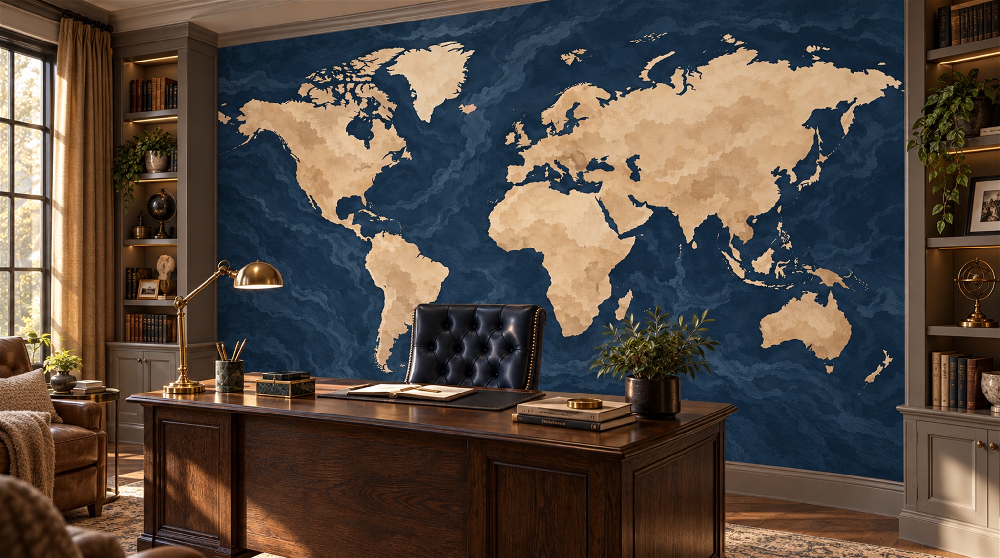 Navy Decorative Wall Art Wallpaper Mural Scene