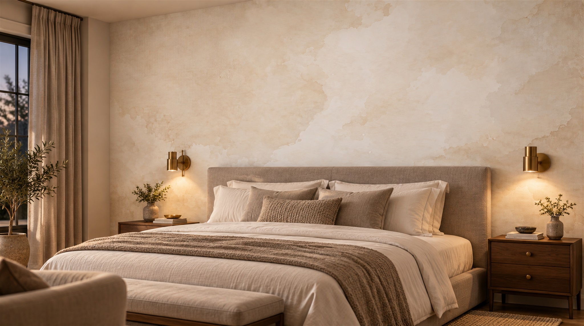 Ivory Soft Cloudscape Japandi Wallpaper Mural Scene