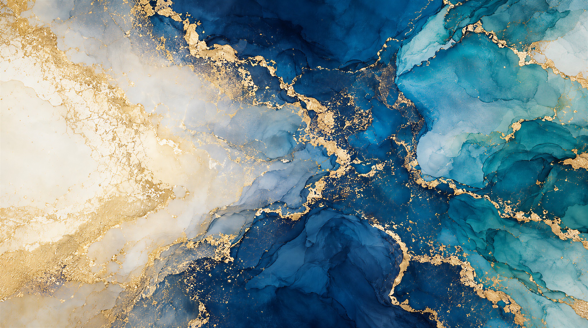 Blue Marble Veining Wallpaper Mural Main