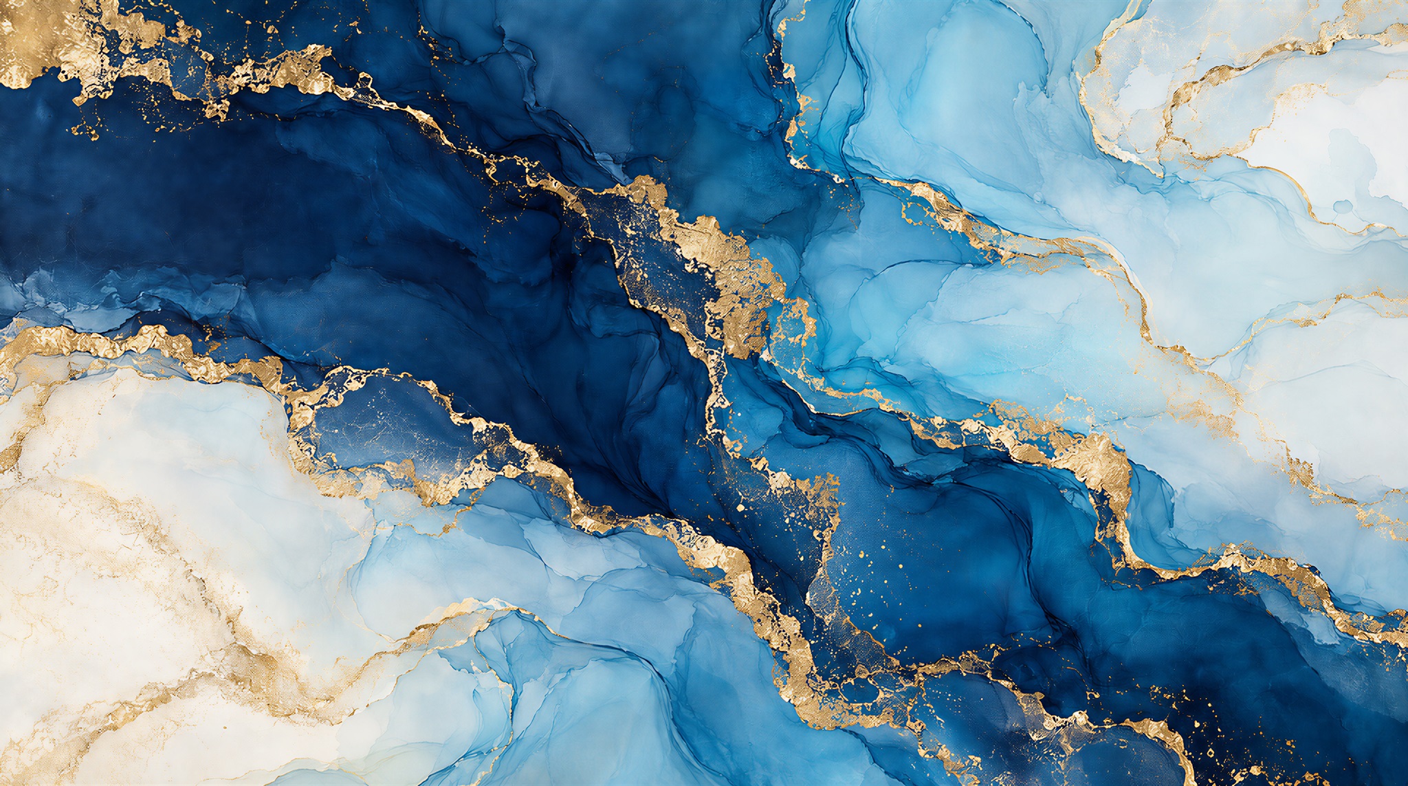 Blue Marble Veining Wallpaper Mural Main