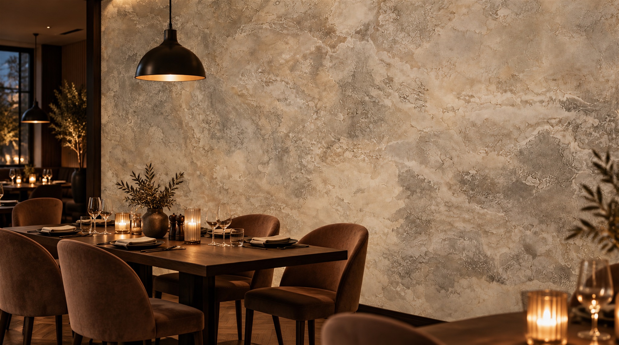 Taupe Stone Texture Wallpaper Mural Scene