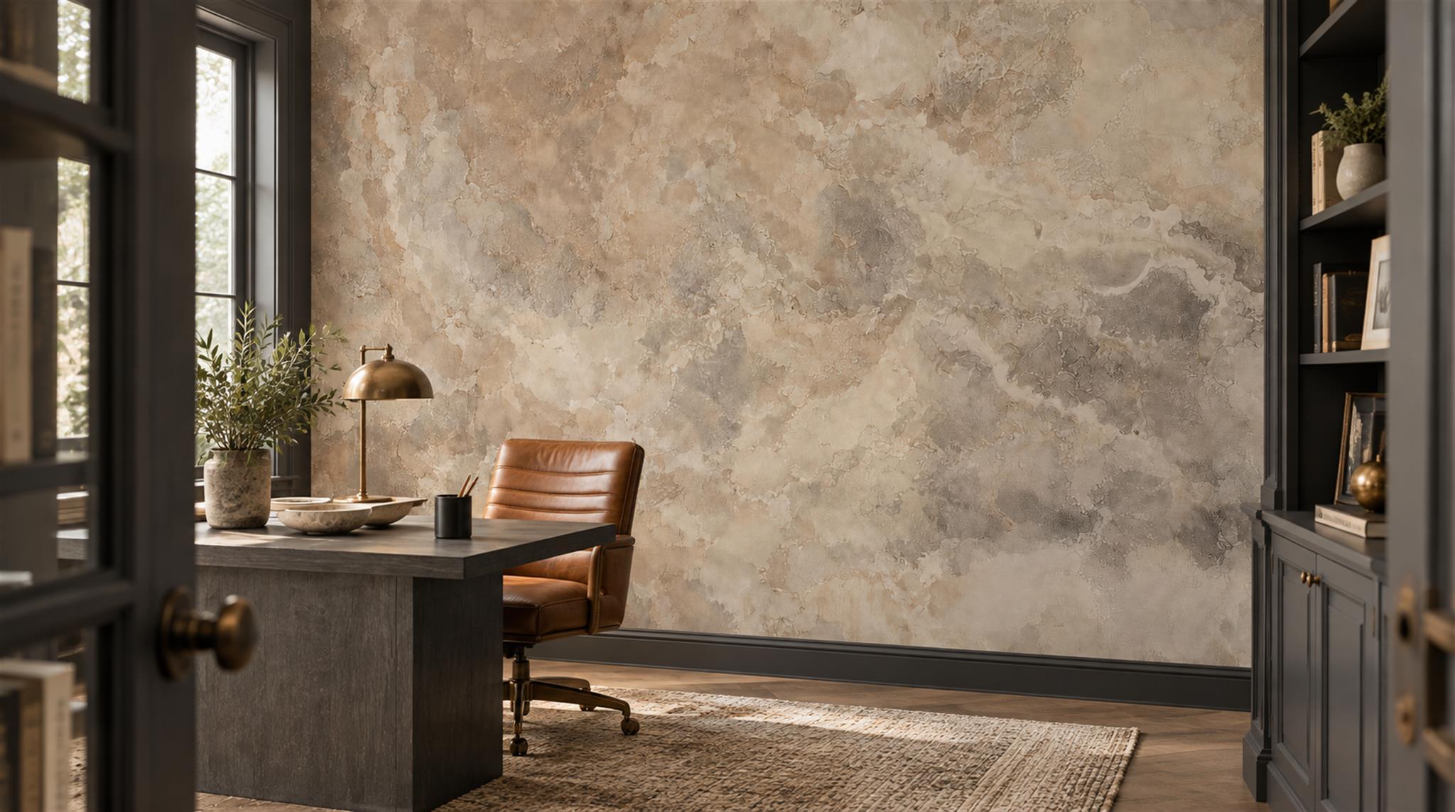 Taupe Stone Texture Wallpaper Mural Scene